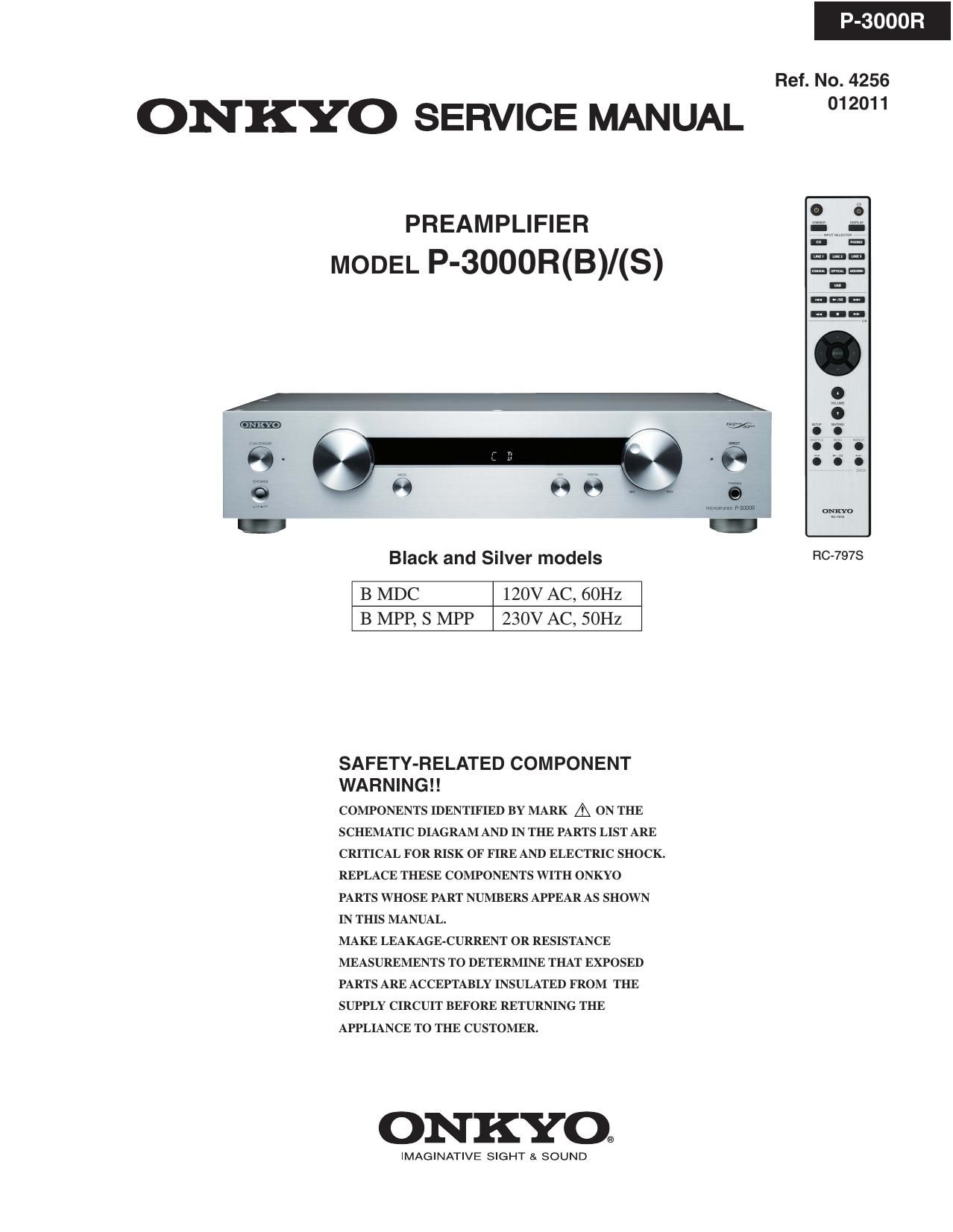 Onkyo P 3000 R Service Manual