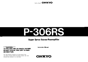 Onkyo P 306 RS Owners Manual