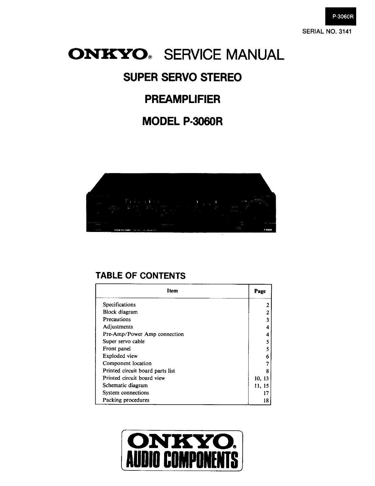 Onkyo P 3060 R Service Manual