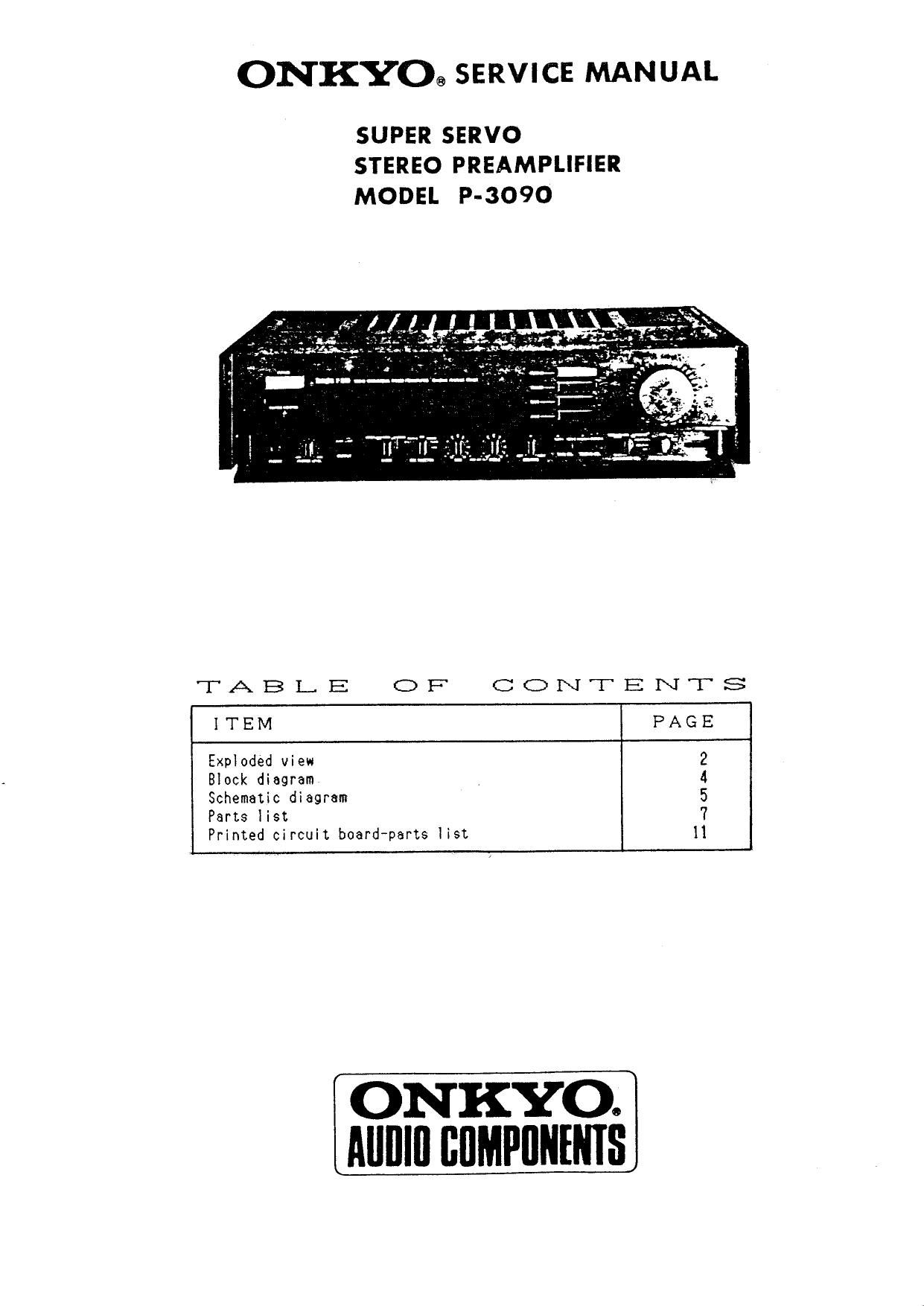 Onkyo P 3090 Service Manual