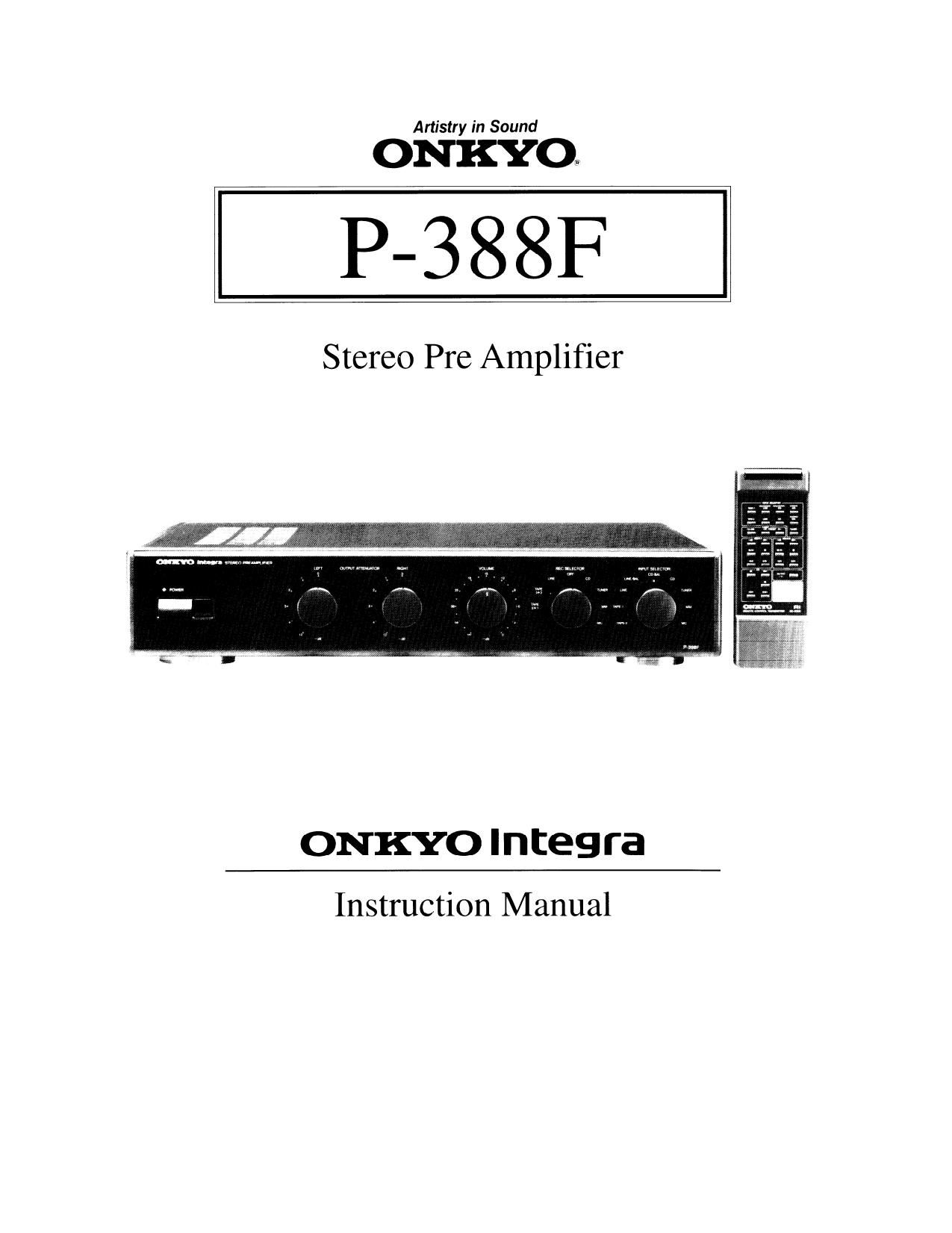 Onkyo P 388 F Owners Manual