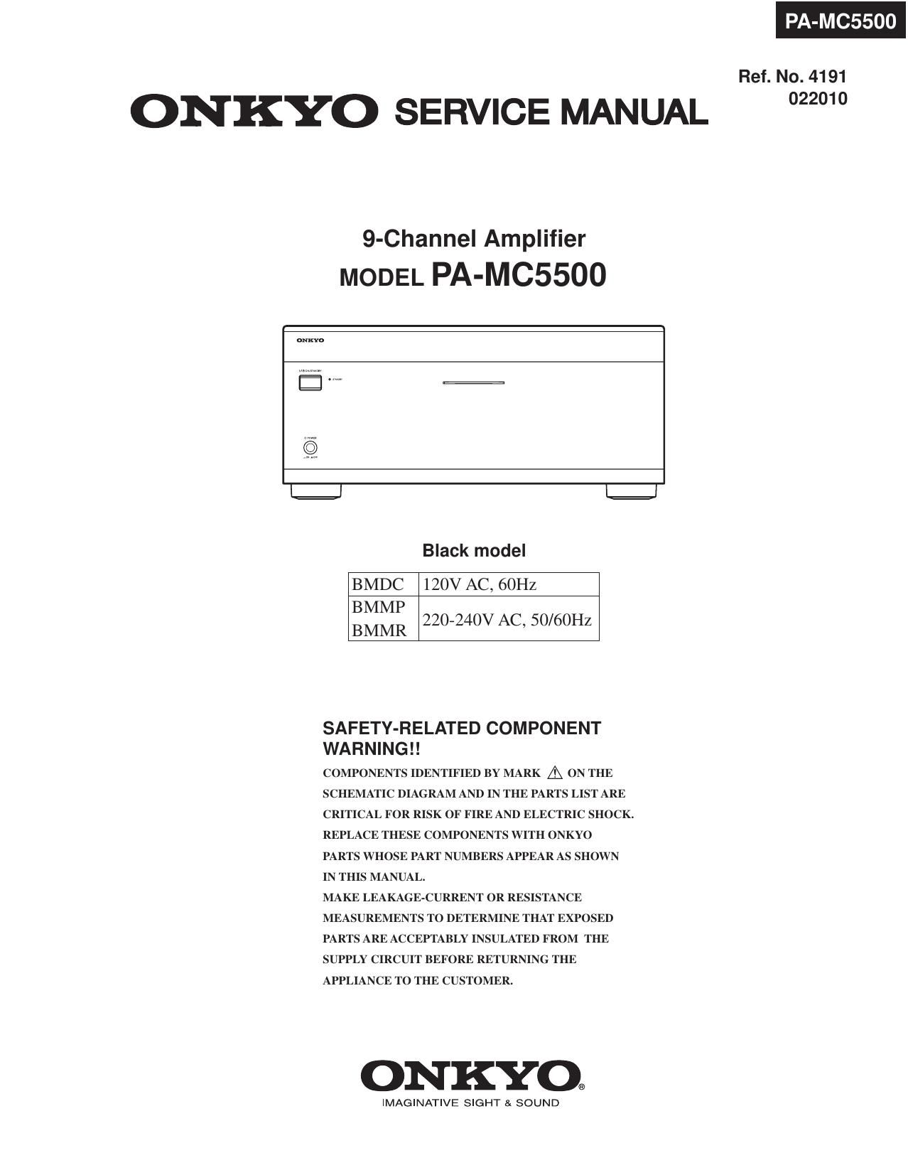 Onkyo PAMC 5500 Service Manual