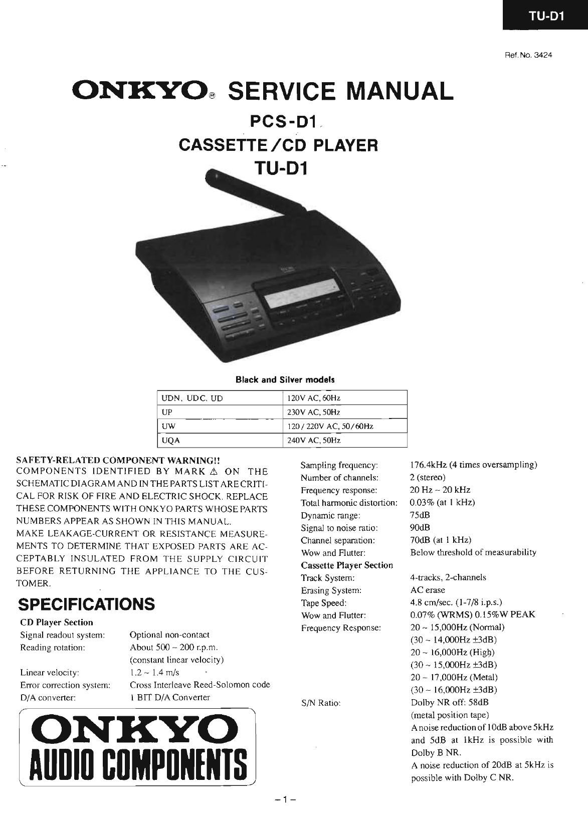 Onkyo PCSD 1 Service Manual
