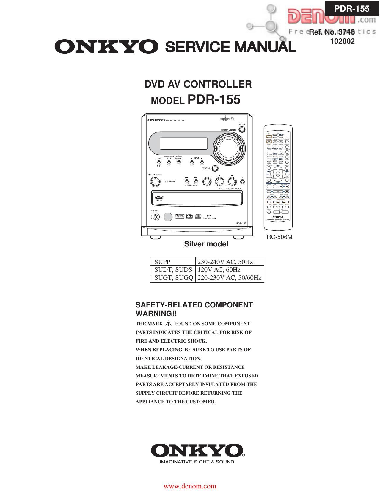 Onkyo PDR 155 Service Manual