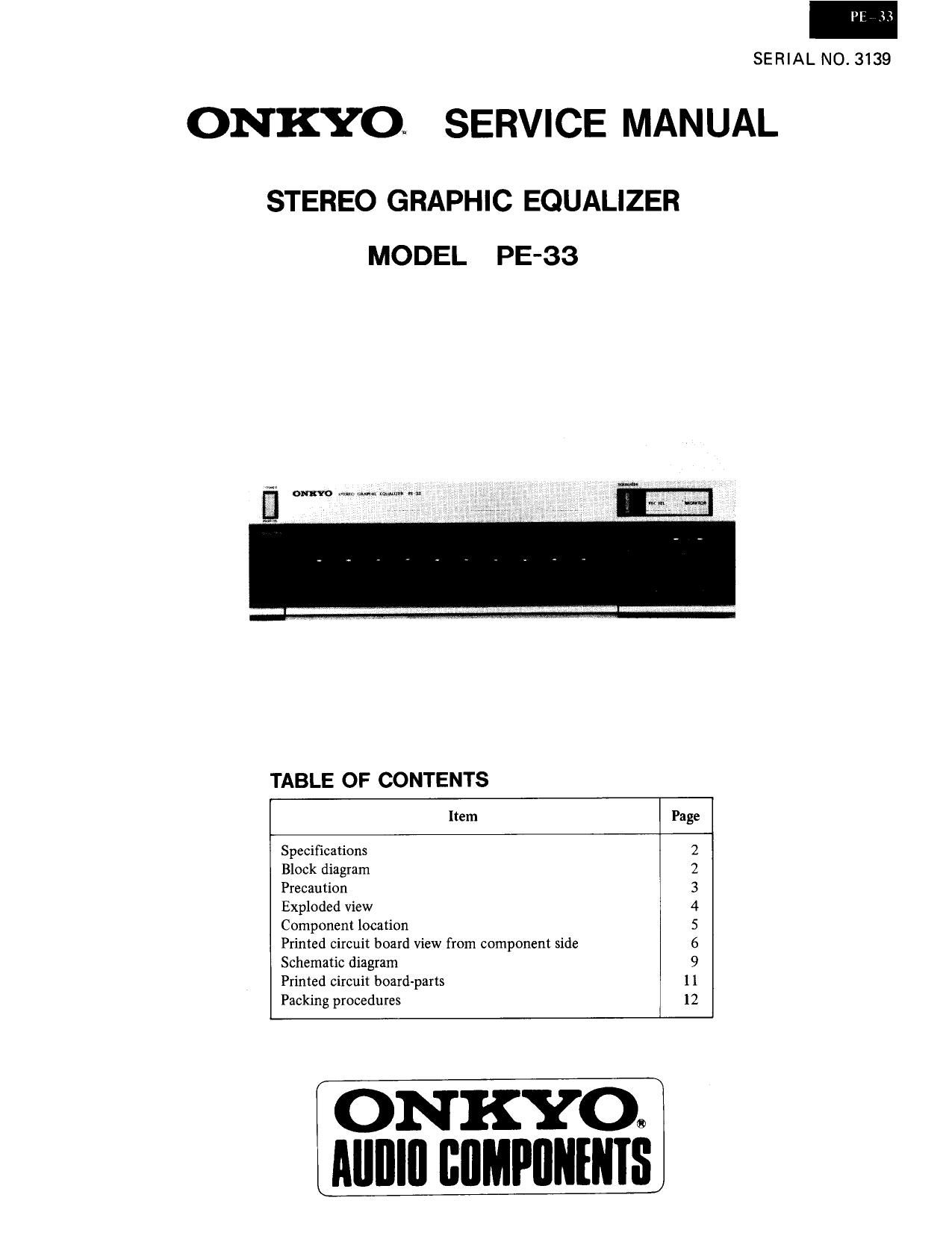 Onkyo PE 33 Service Manual