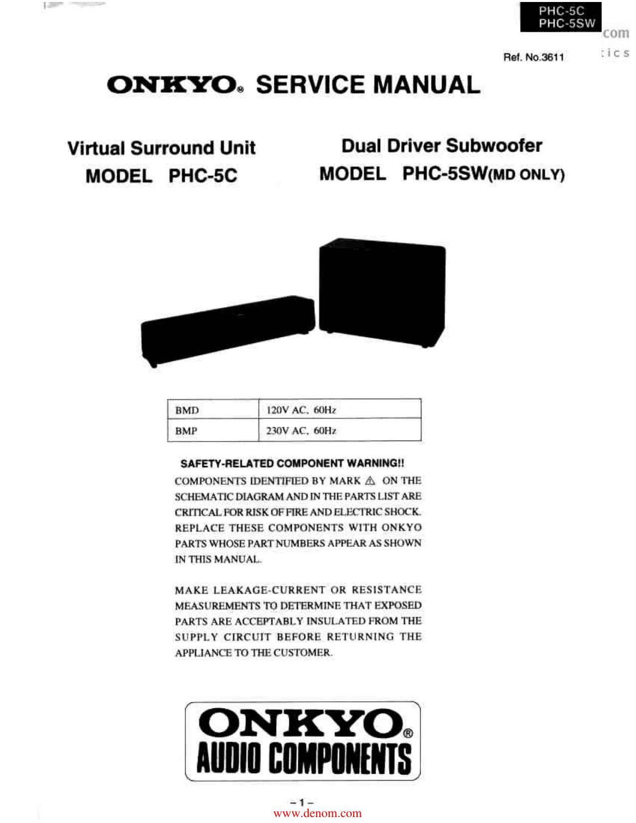 Onkyo PHC 5 C Service Manual