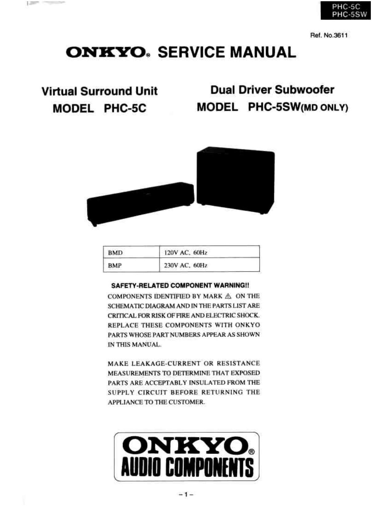 Onkyo PHC 5 CSW Service Manual