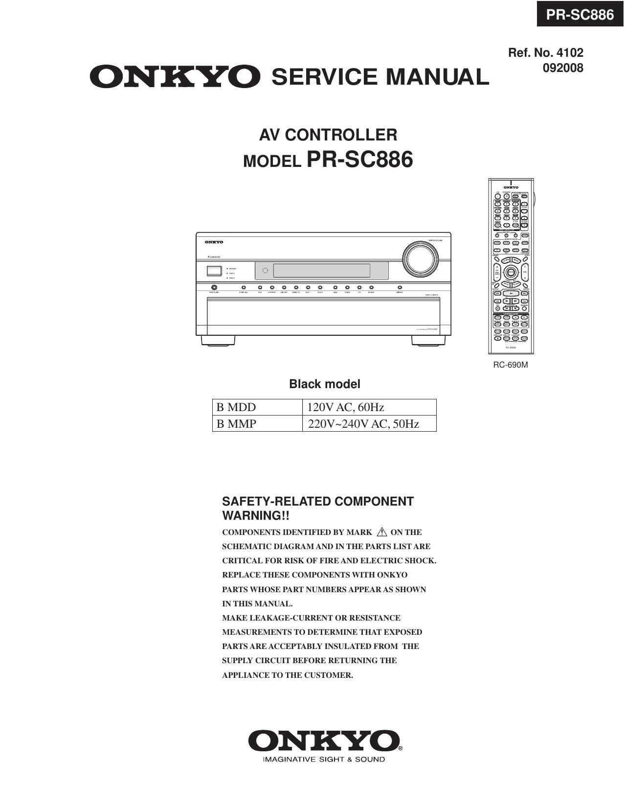 Onkyo PRSC 886 Service Manual