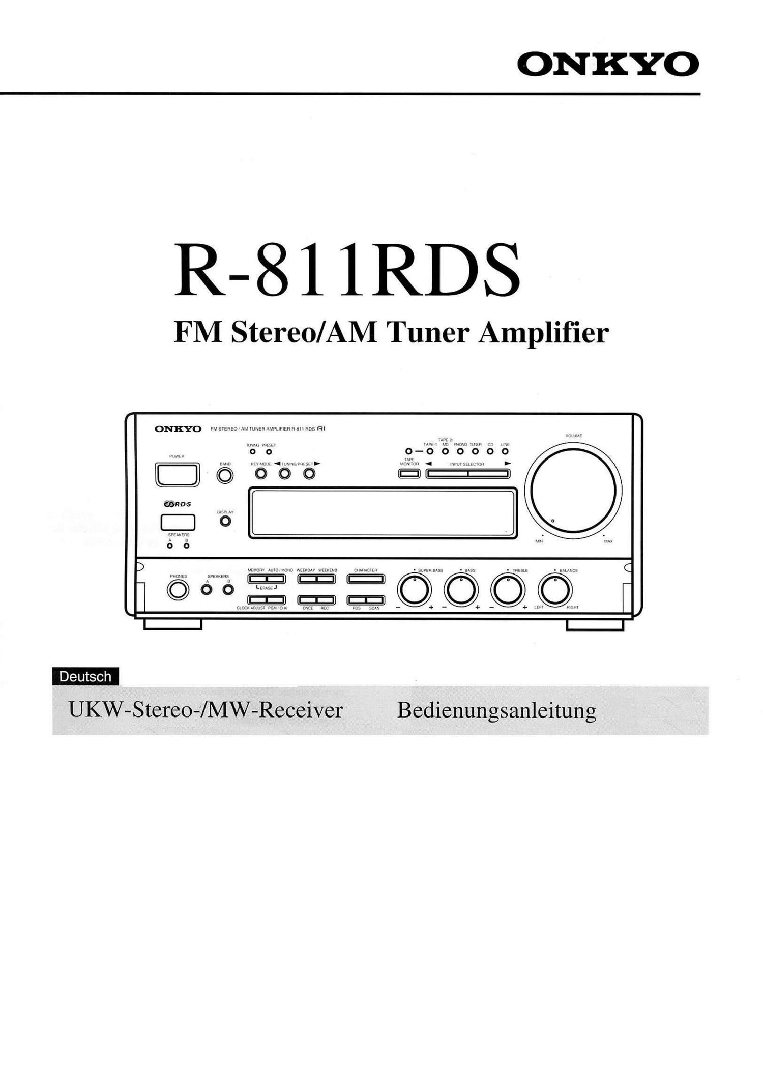 Onkyo R 811 RDS Owners Manual