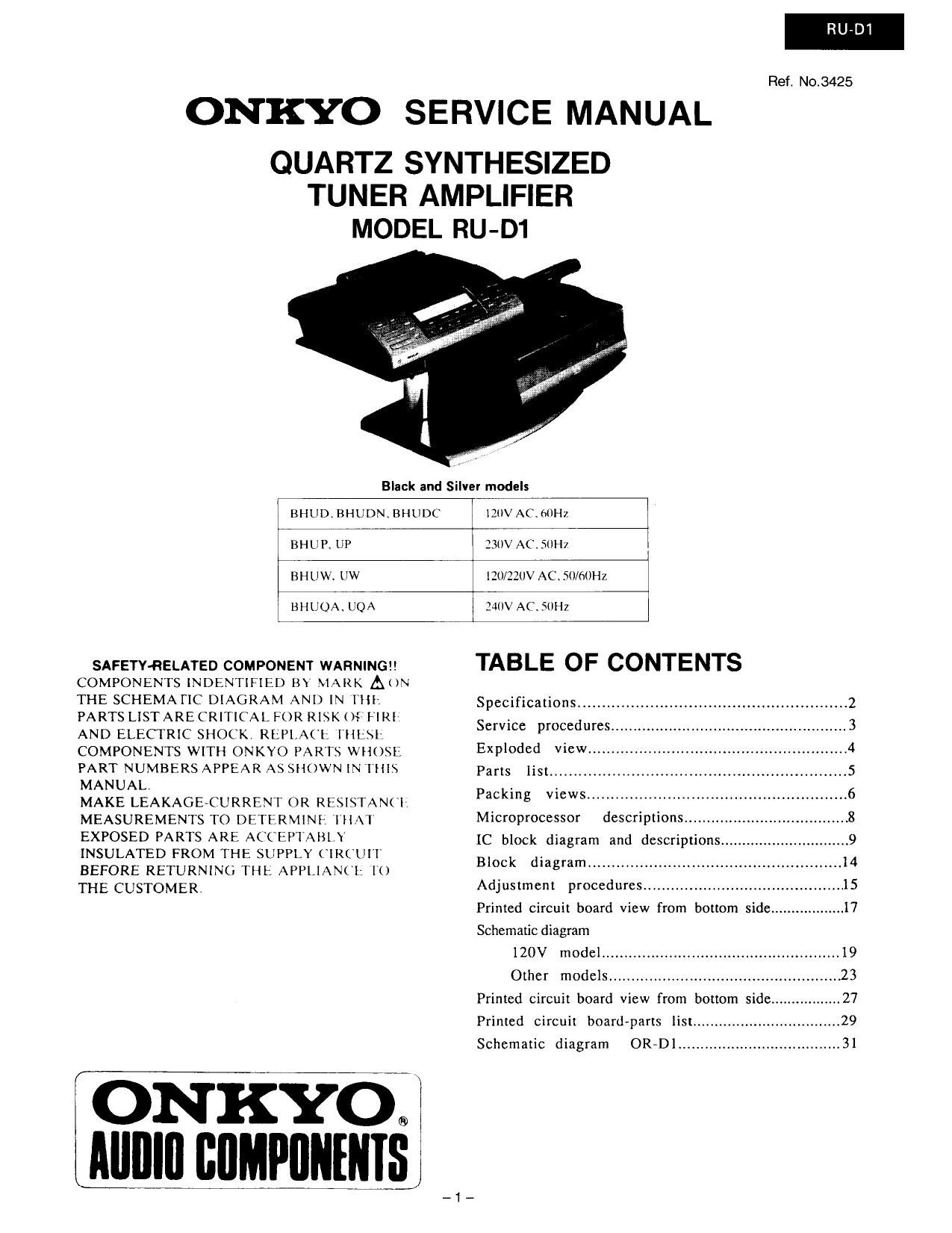 Onkyo RUD 1 Service Manual