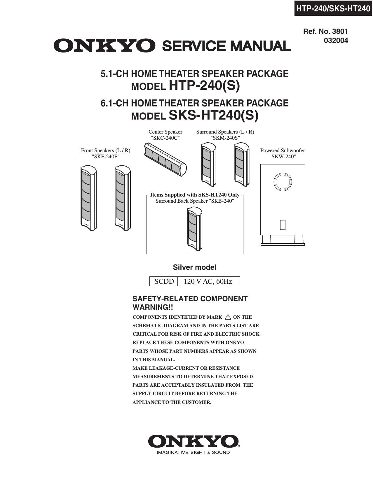 Onkyo SKSHT 240 Service Manual