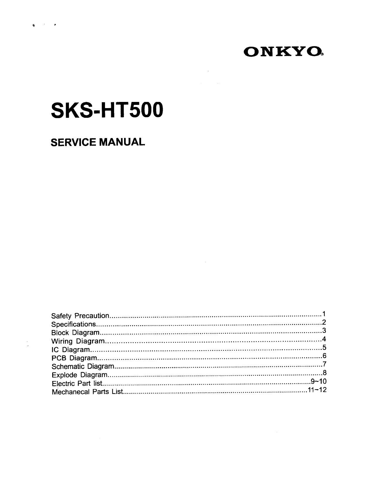 Onkyo SKSHT 500 Service Manual