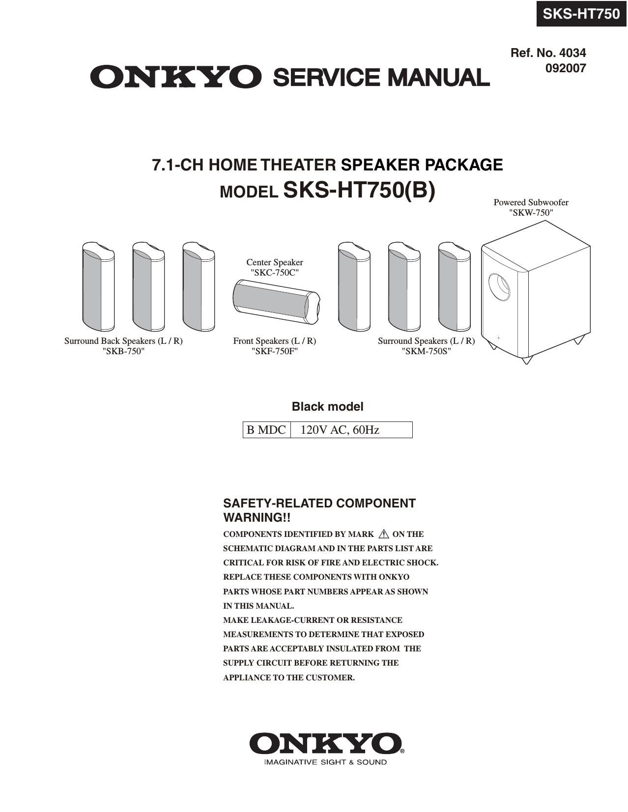 Onkyo SKSHT 750 Service Manual