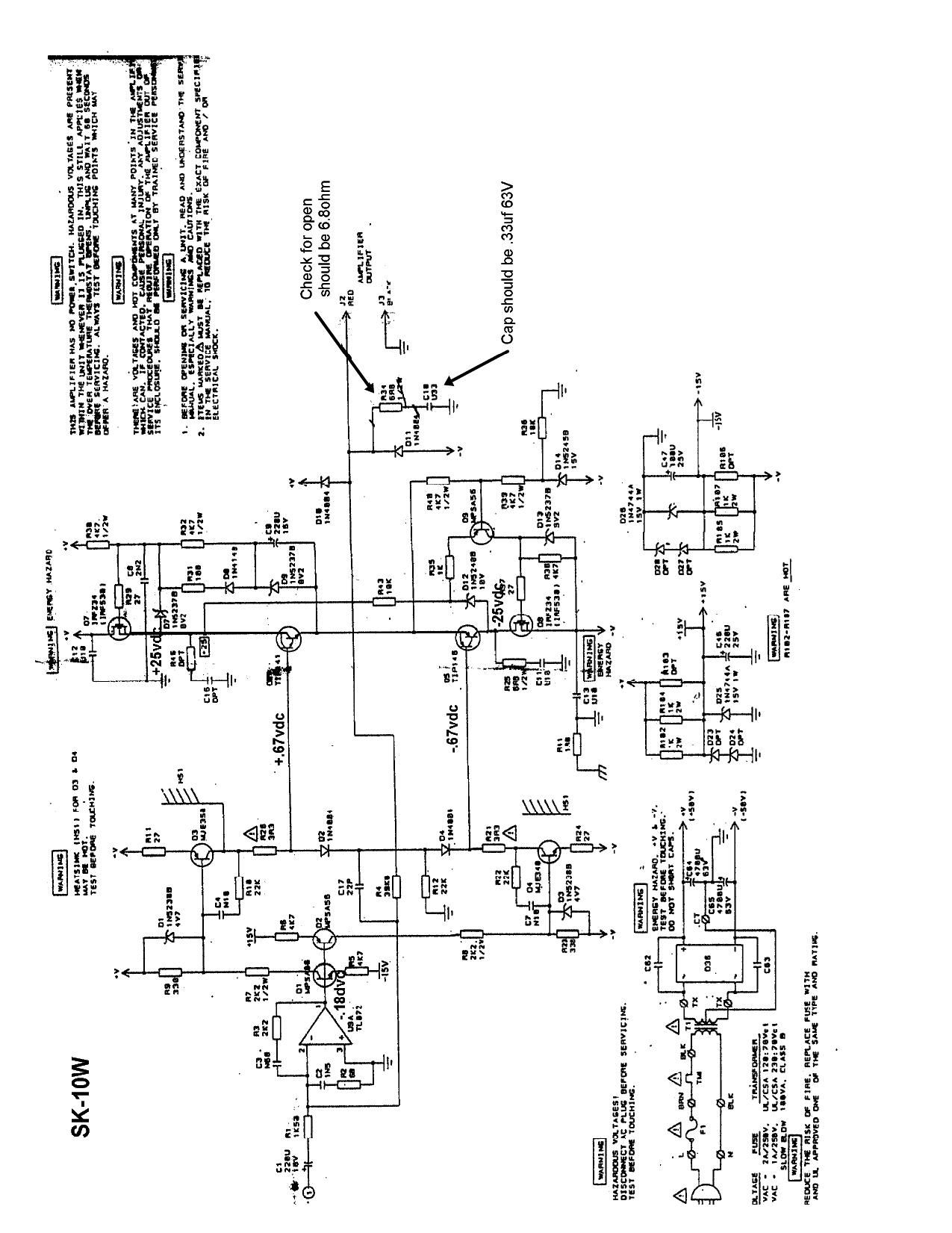 Onkyo SKW 10 W Schematic