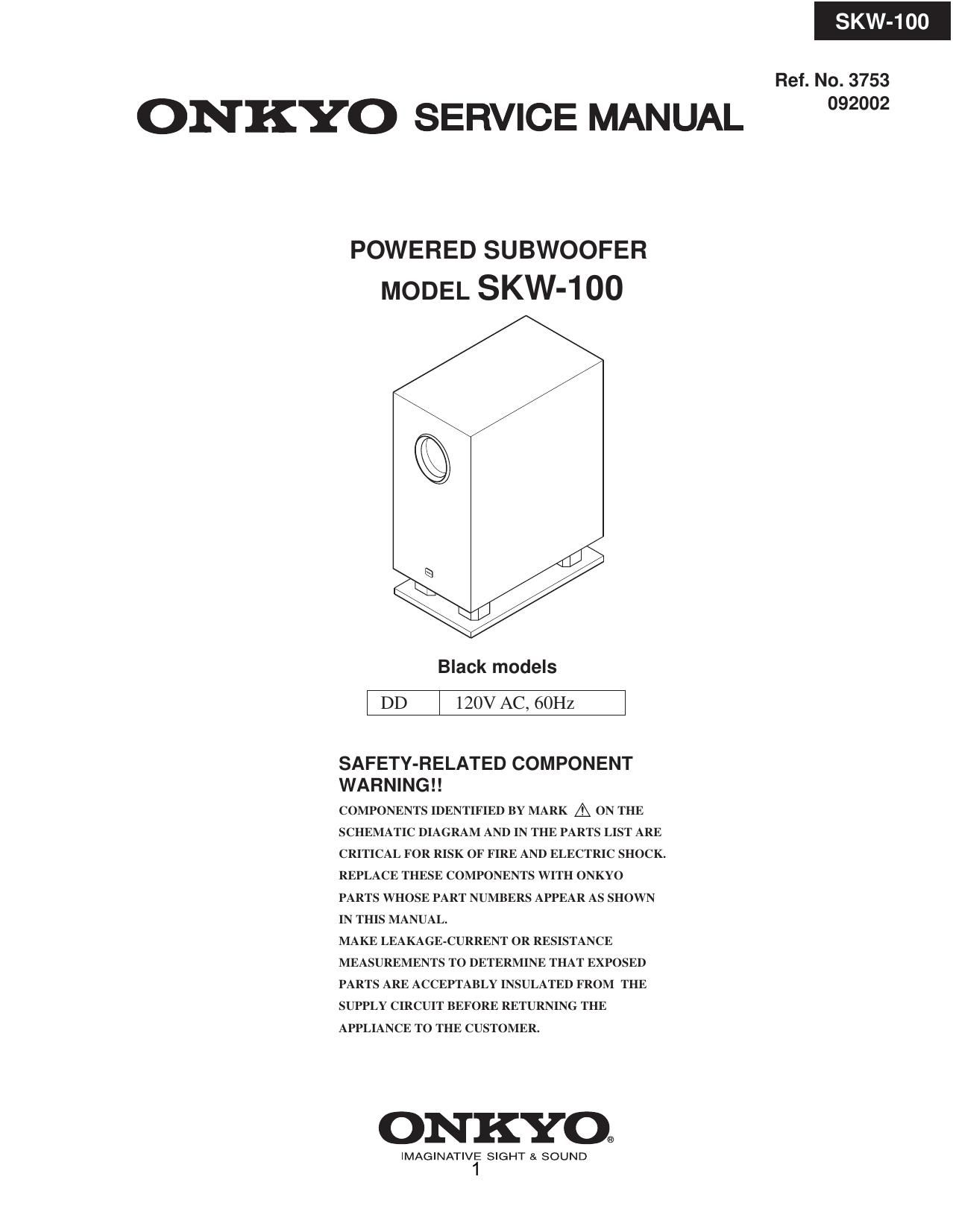 Onkyo SKW 100 Service Manual