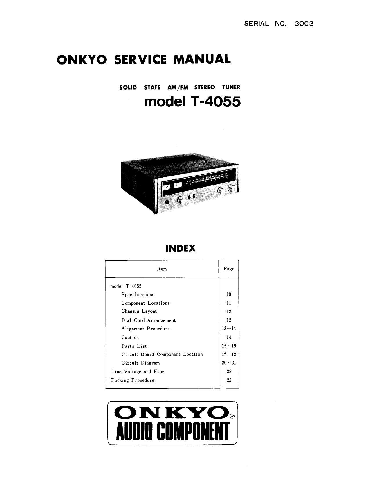 Onkyo T 4055 Service Manual