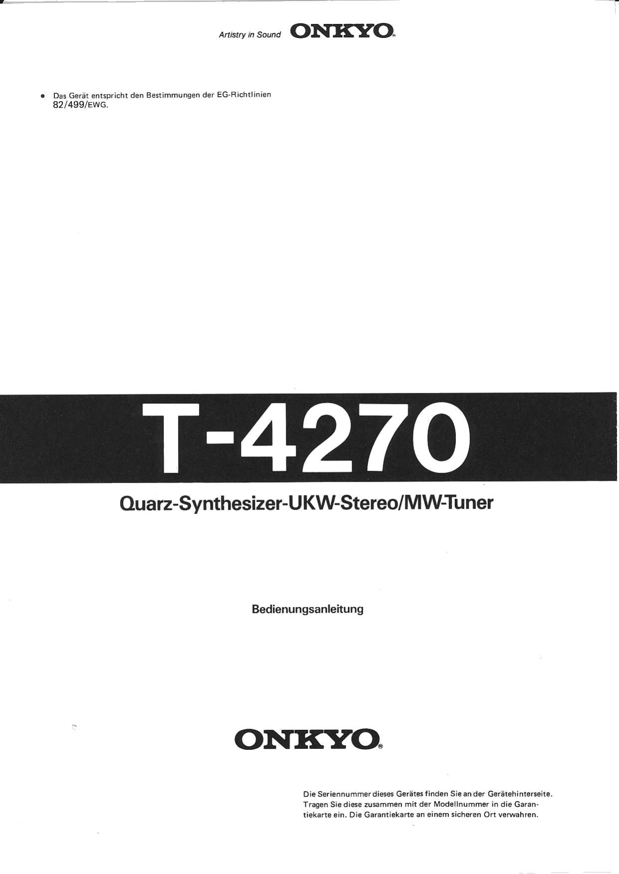 Onkyo T 4270 Service Manual