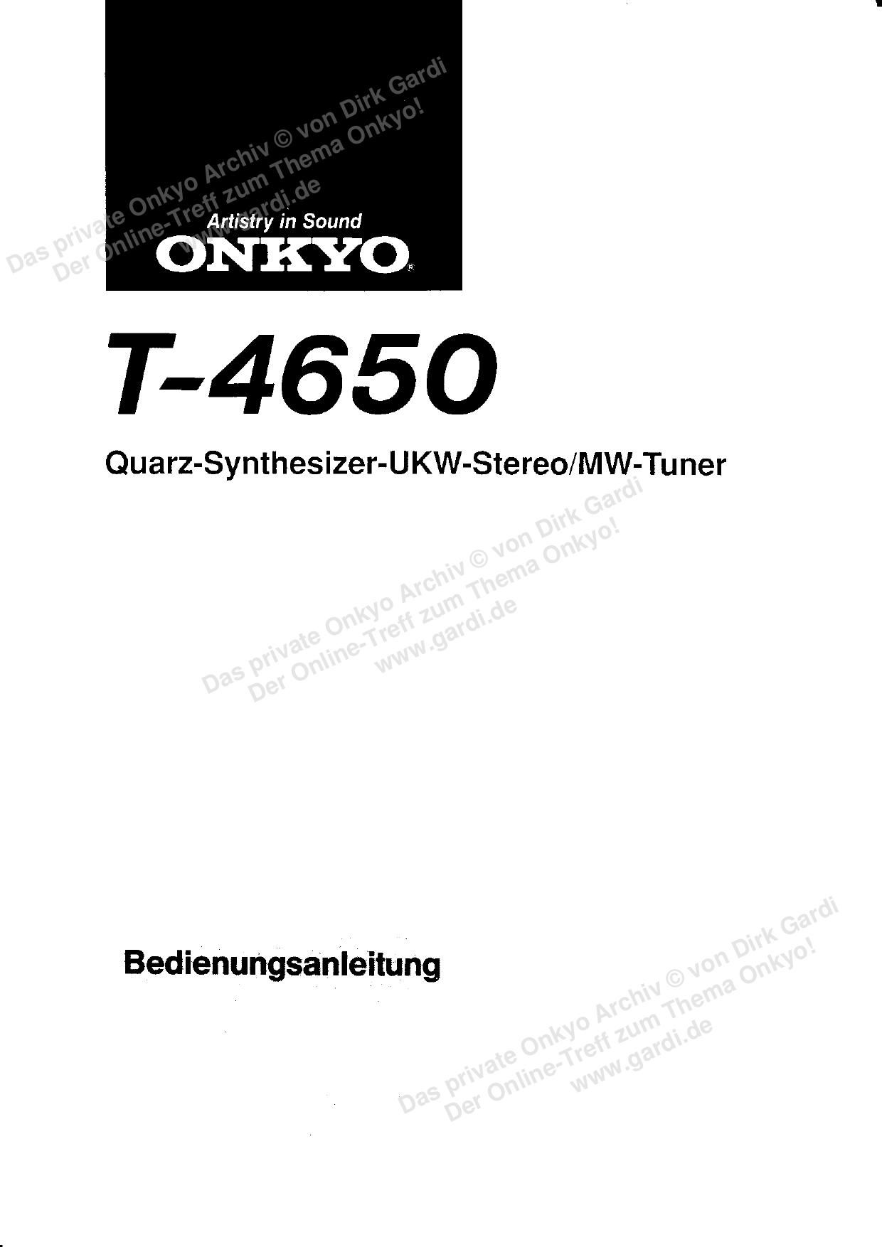 Onkyo T 4650 Owners Manual