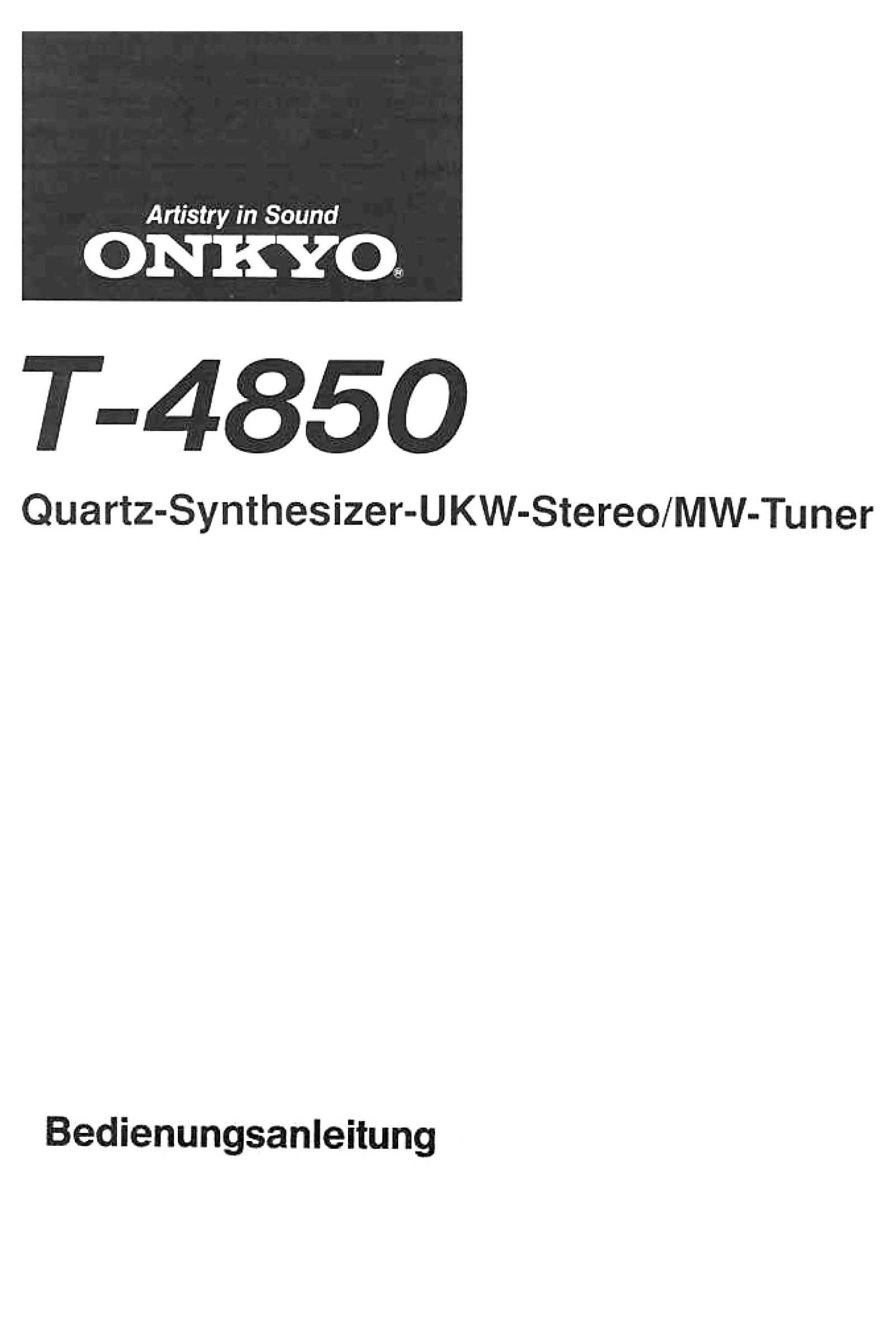 Onkyo T 4850 Owners Manual