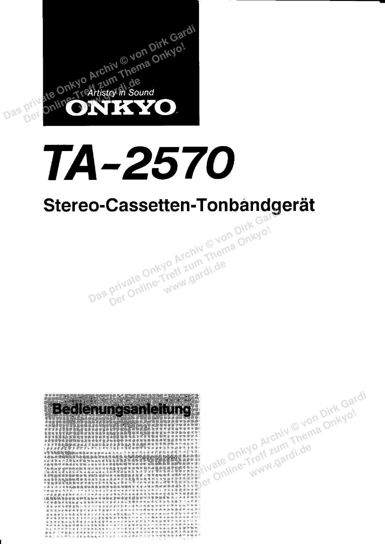 Onkyo TA 2570 Owners Manual