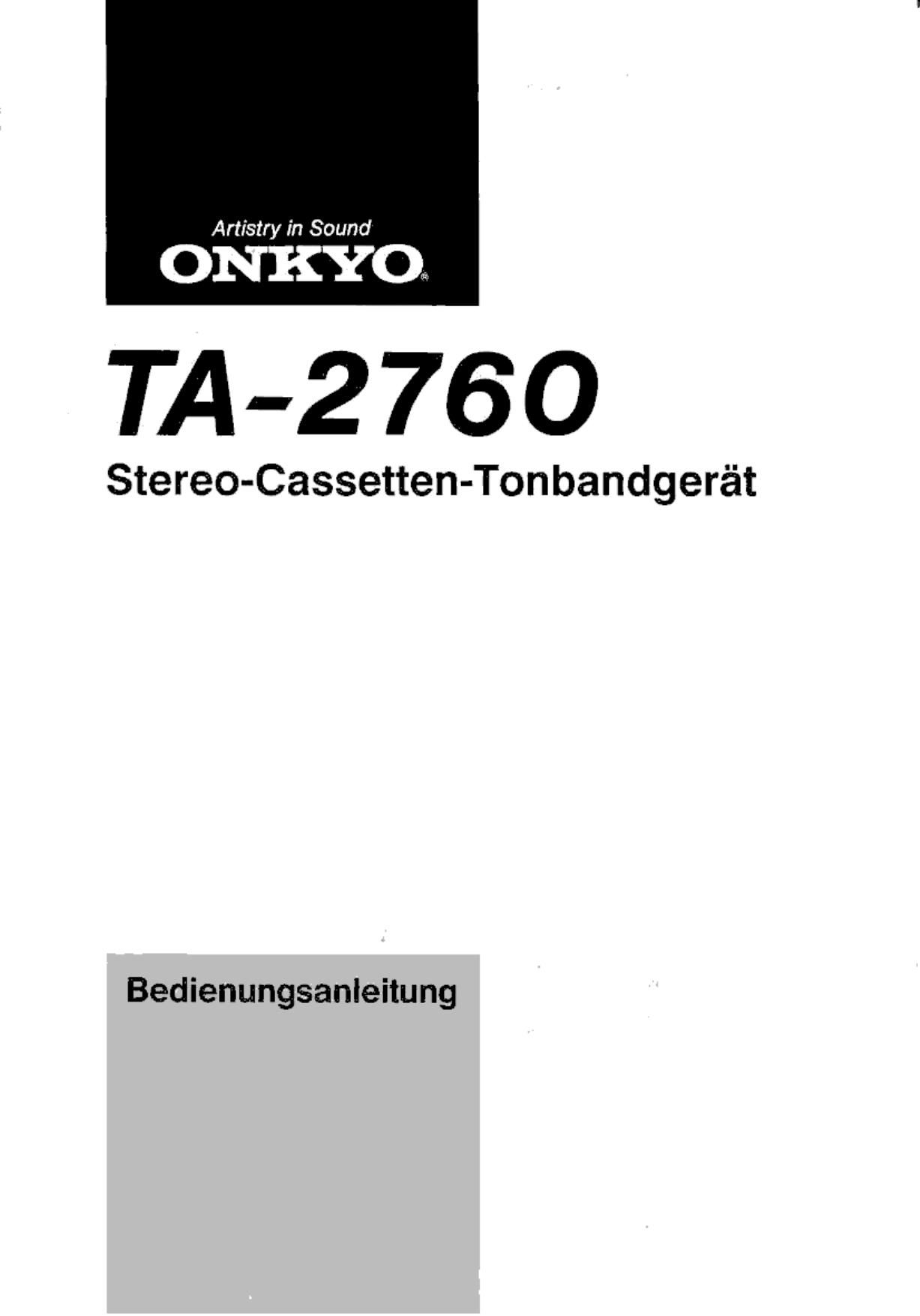 Onkyo TA 2760 Owners Manual