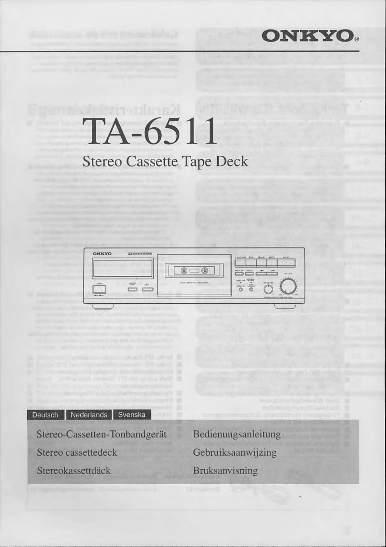 Onkyo TA 6511 Owners Manual