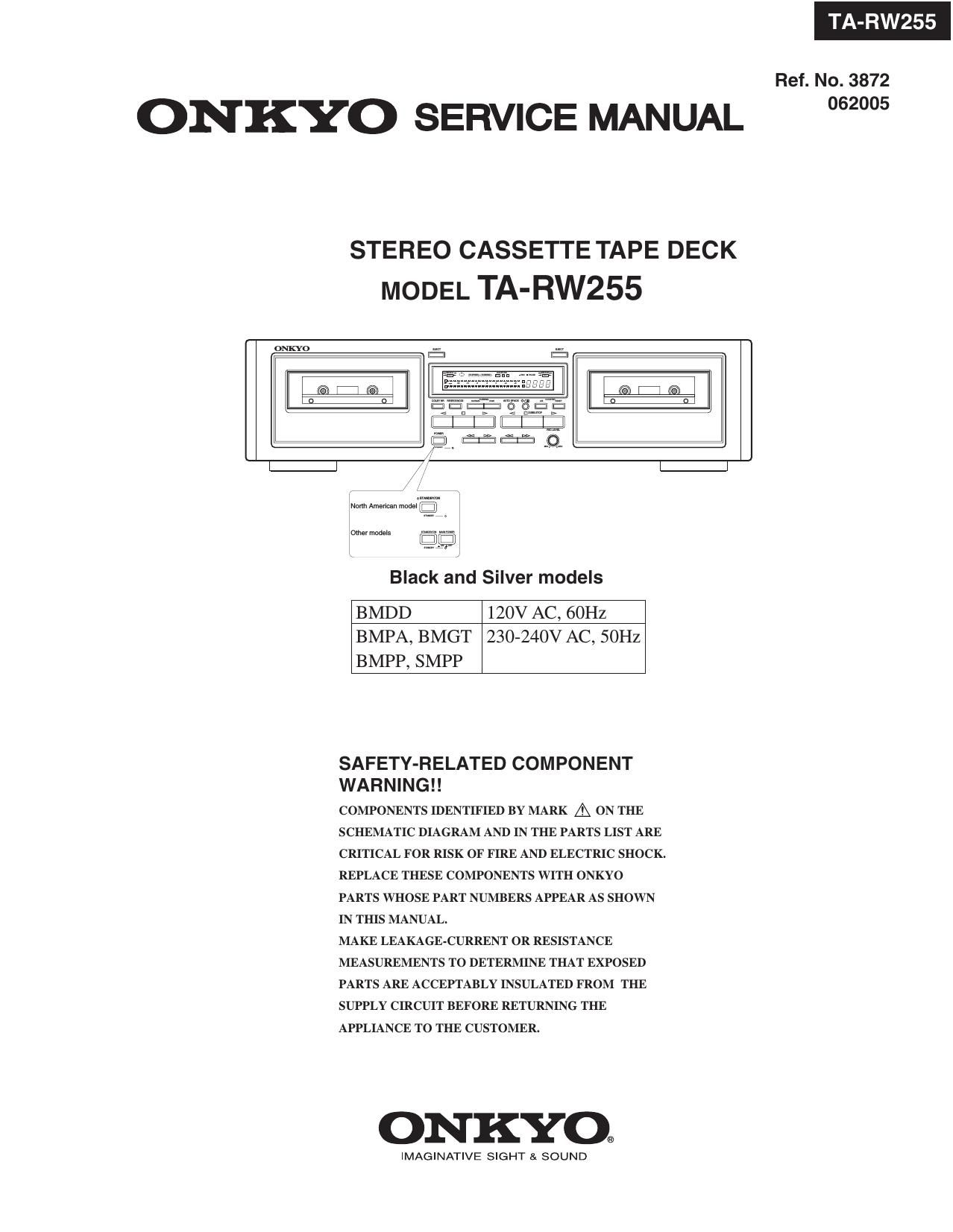 Onkyo TARW 255 Service Manual