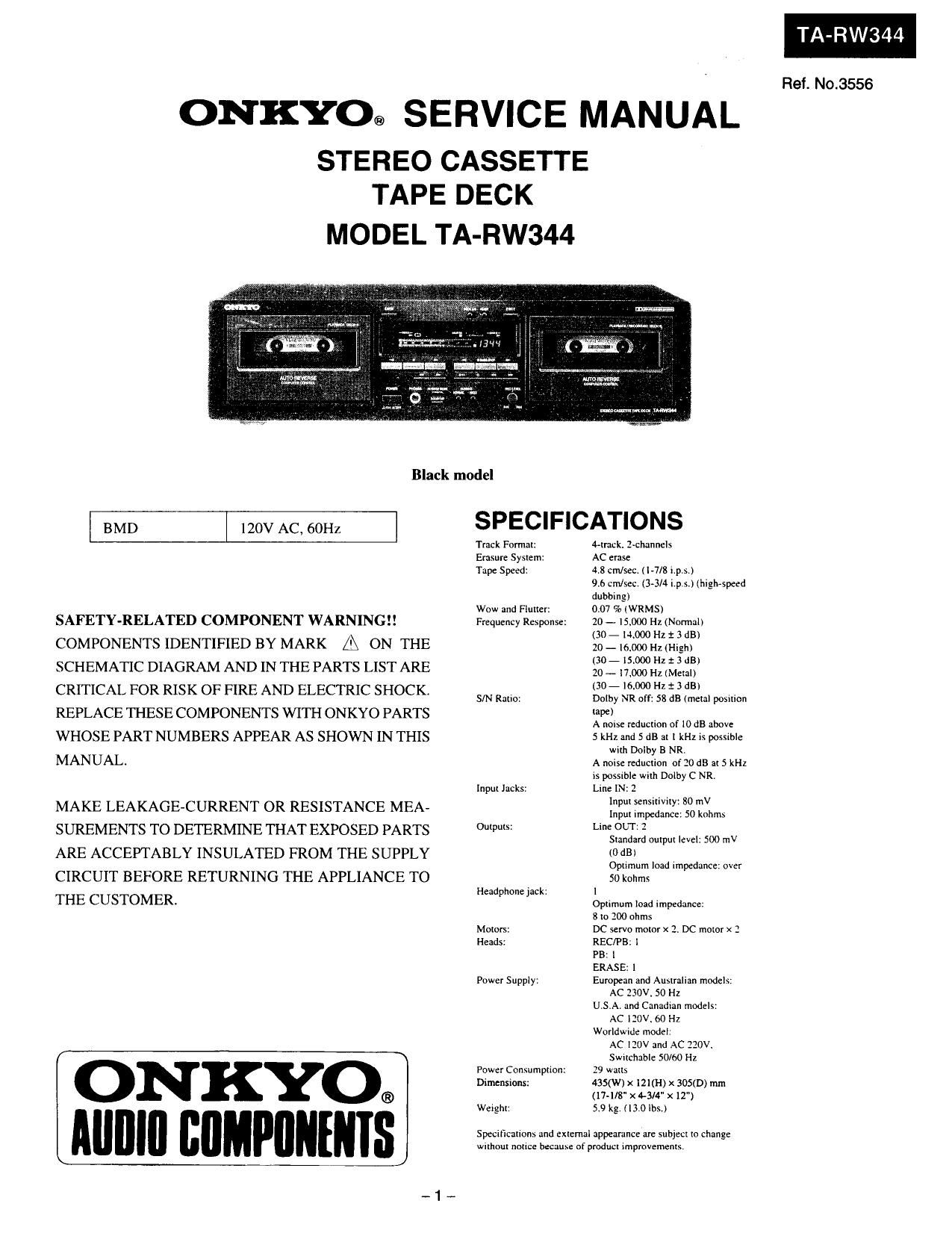 Onkyo TARW 344 Service Manual