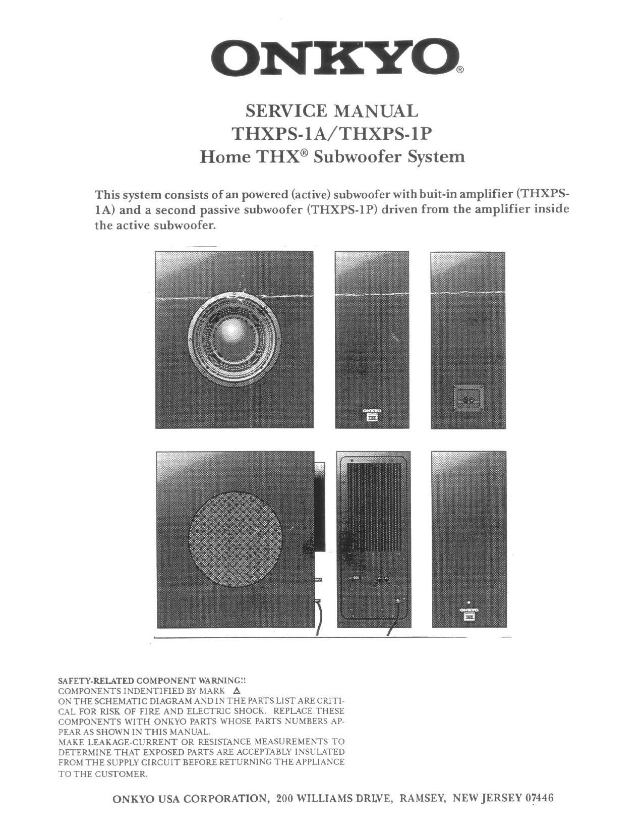 Onkyo THXPS 1 A Service Manual