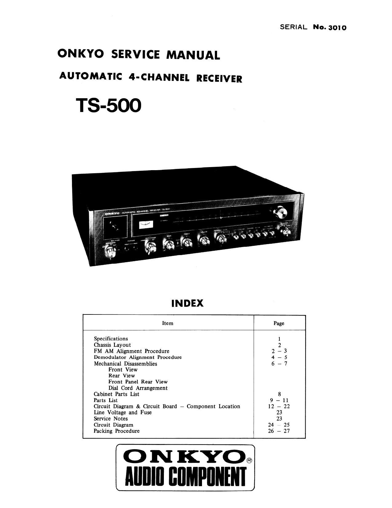 Onkyo TS 500 Service Manual