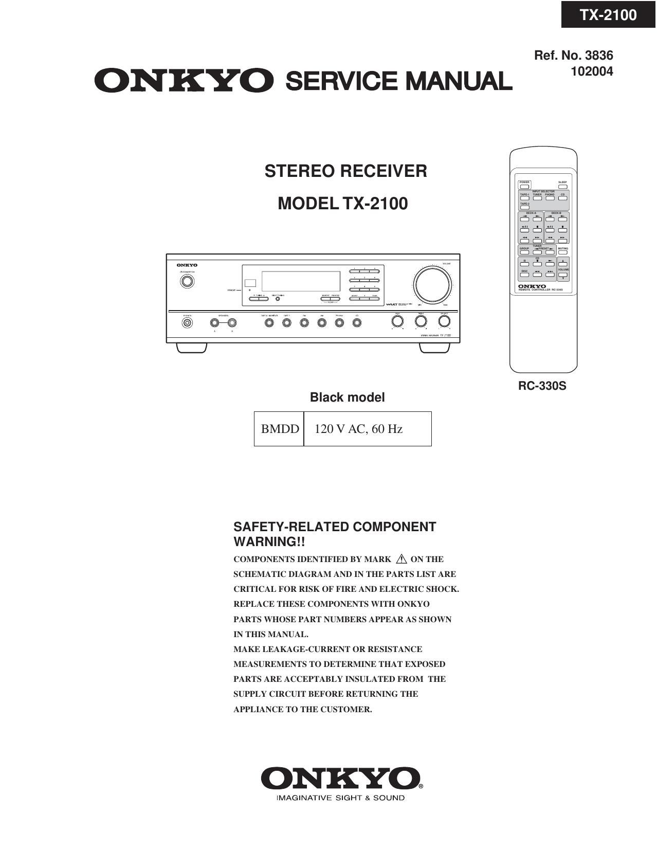 Onkyo TX 2100 Service Manual