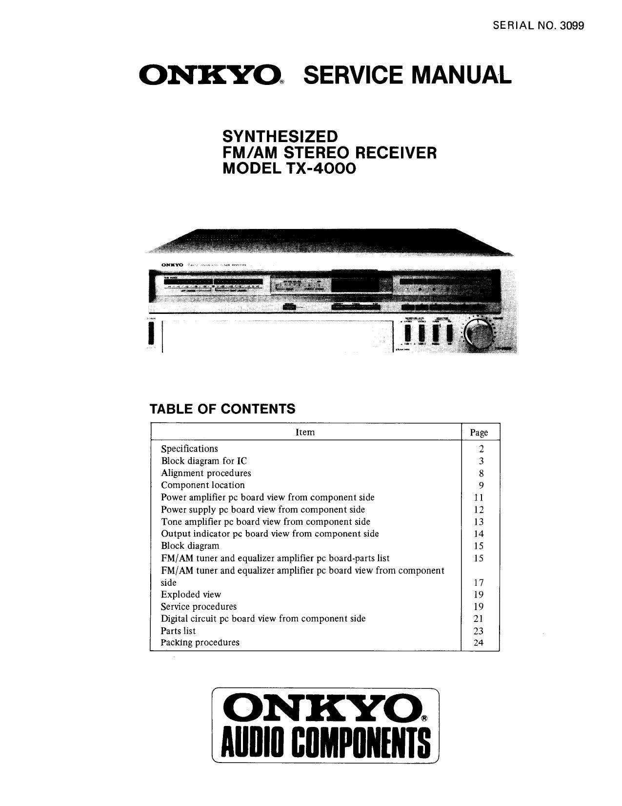 Onkyo TX 4000 Service Manual