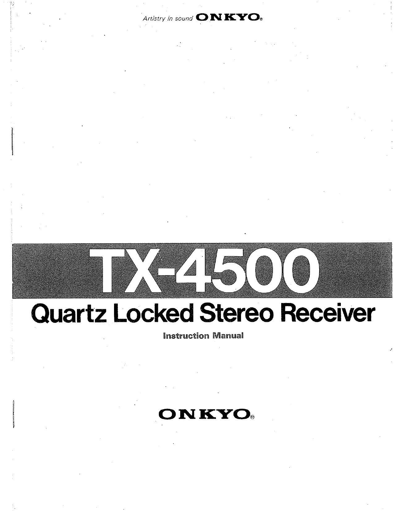 Onkyo TX 4500 Owners Manual