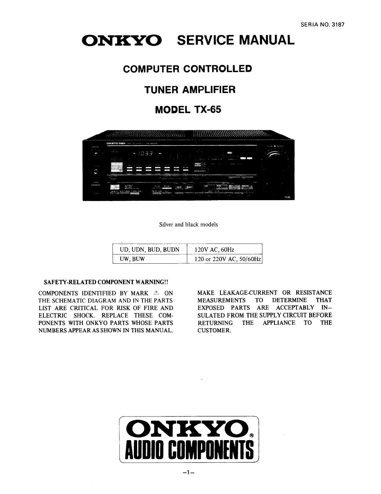 Onkyo TX 65 Service Manual