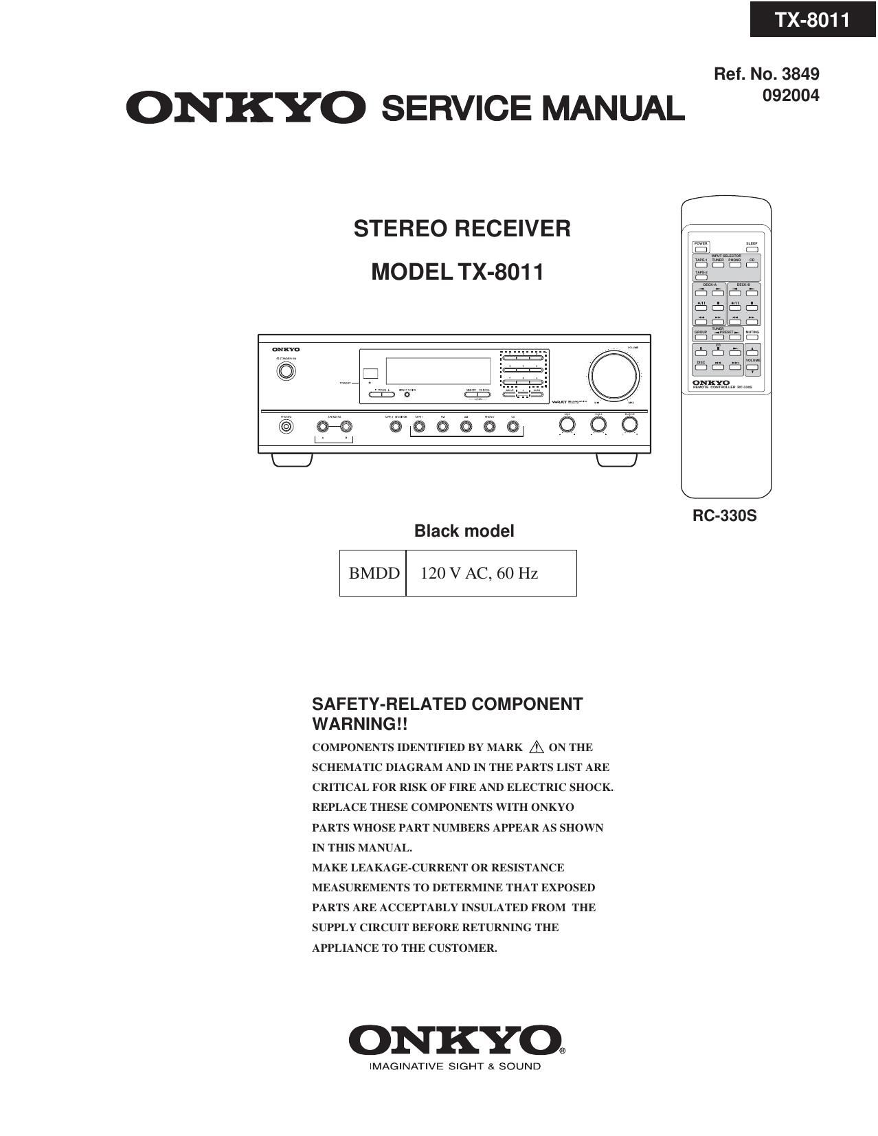 Onkyo TX 8011 Service Manual