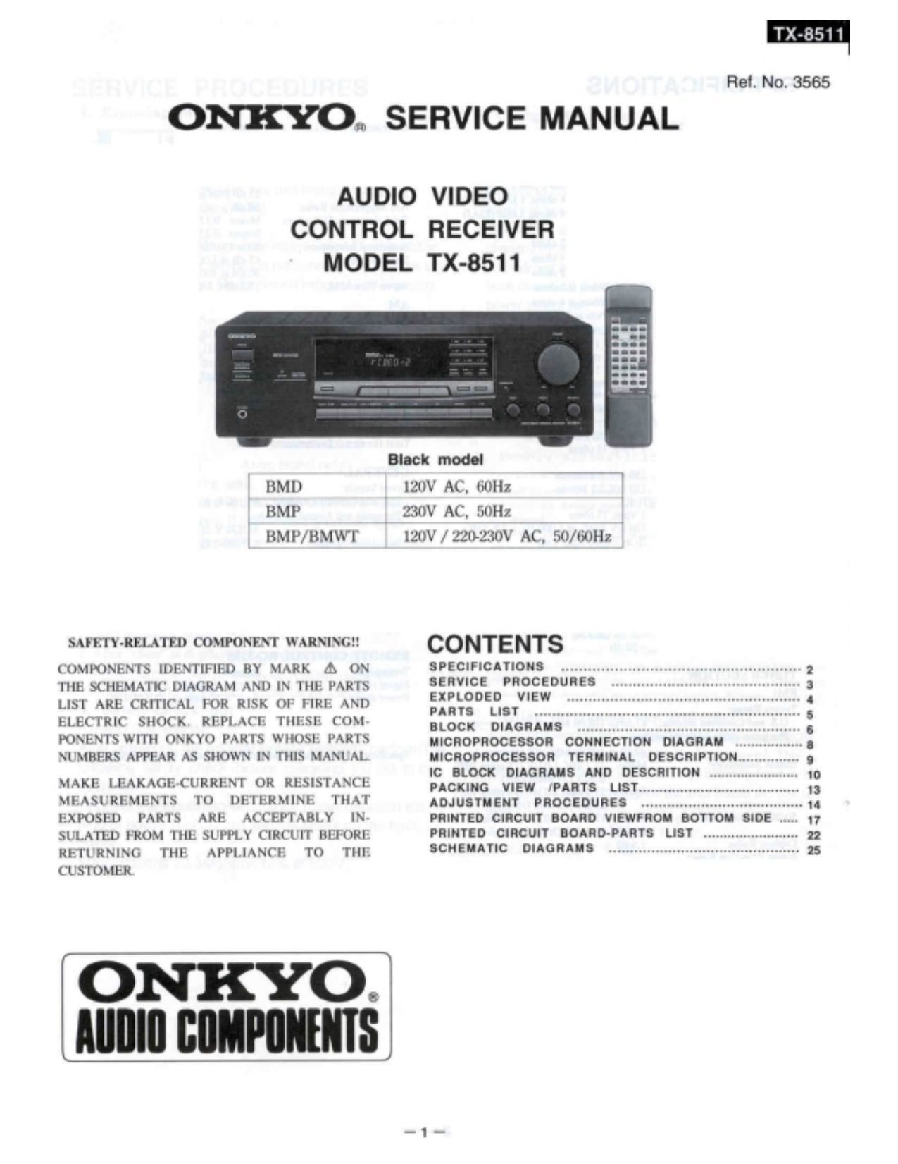 Onkyo TX 8511 Service Manual