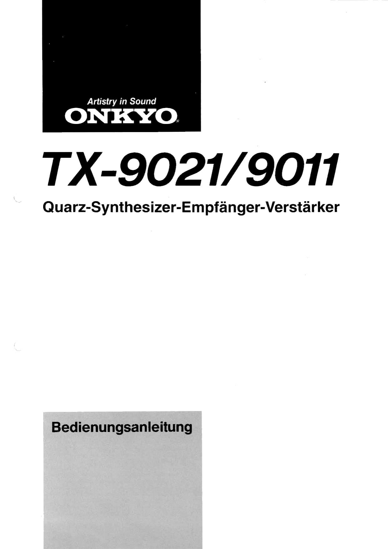 Onkyo TX 9021 Owners Manual