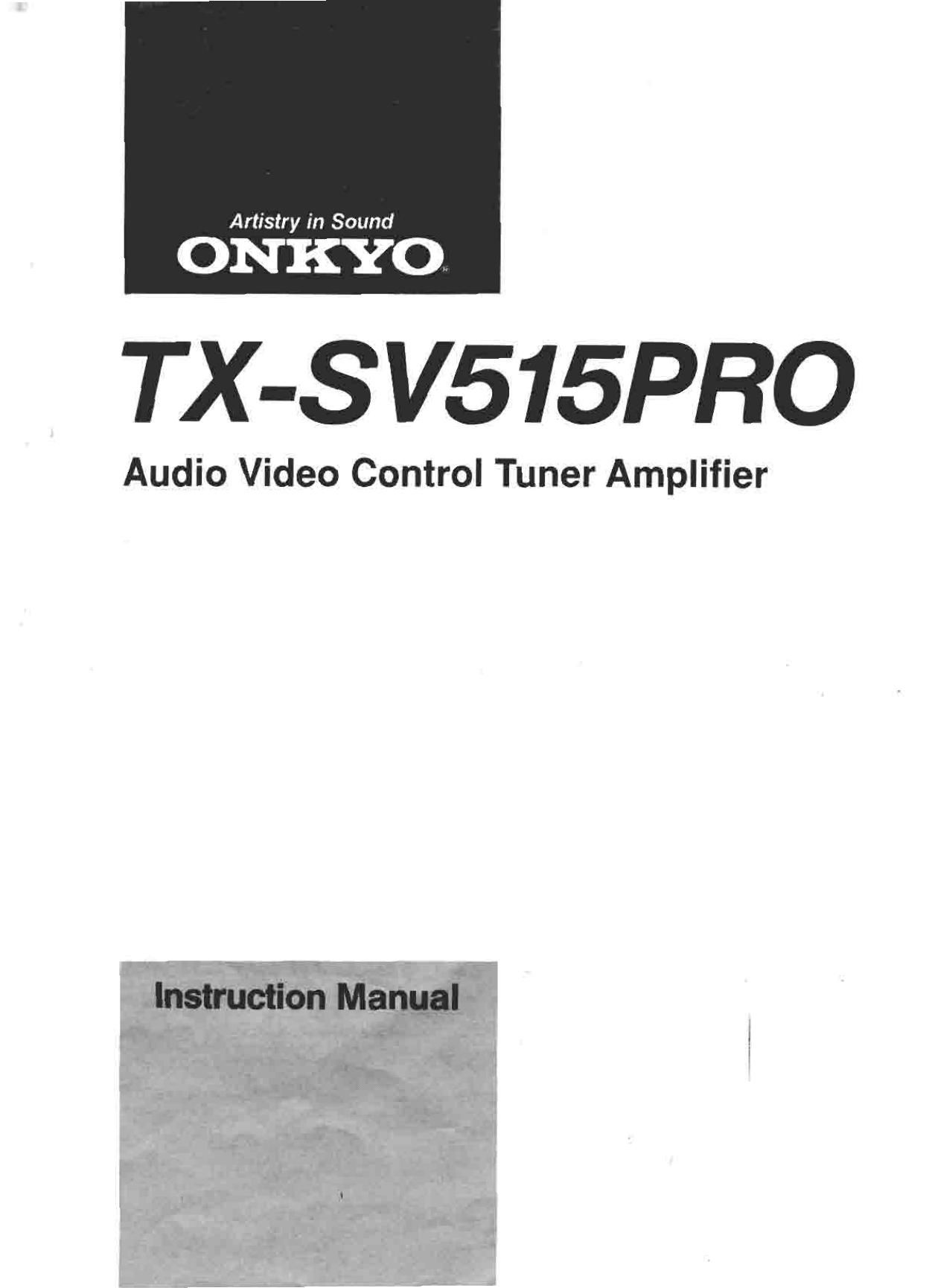 Onkyo TX SV 515 Owners Manual