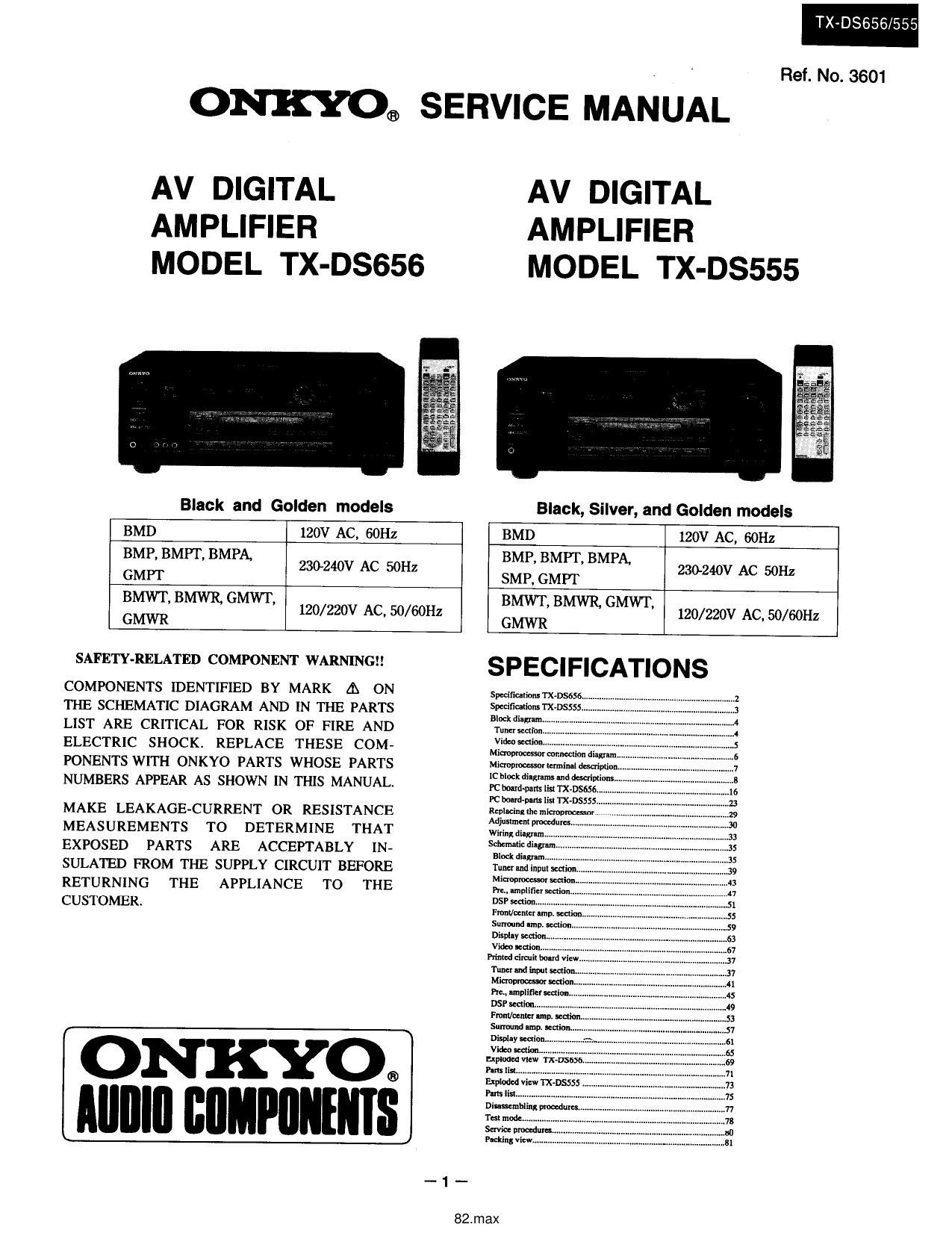 Onkyo TXDS 656 Service Manual