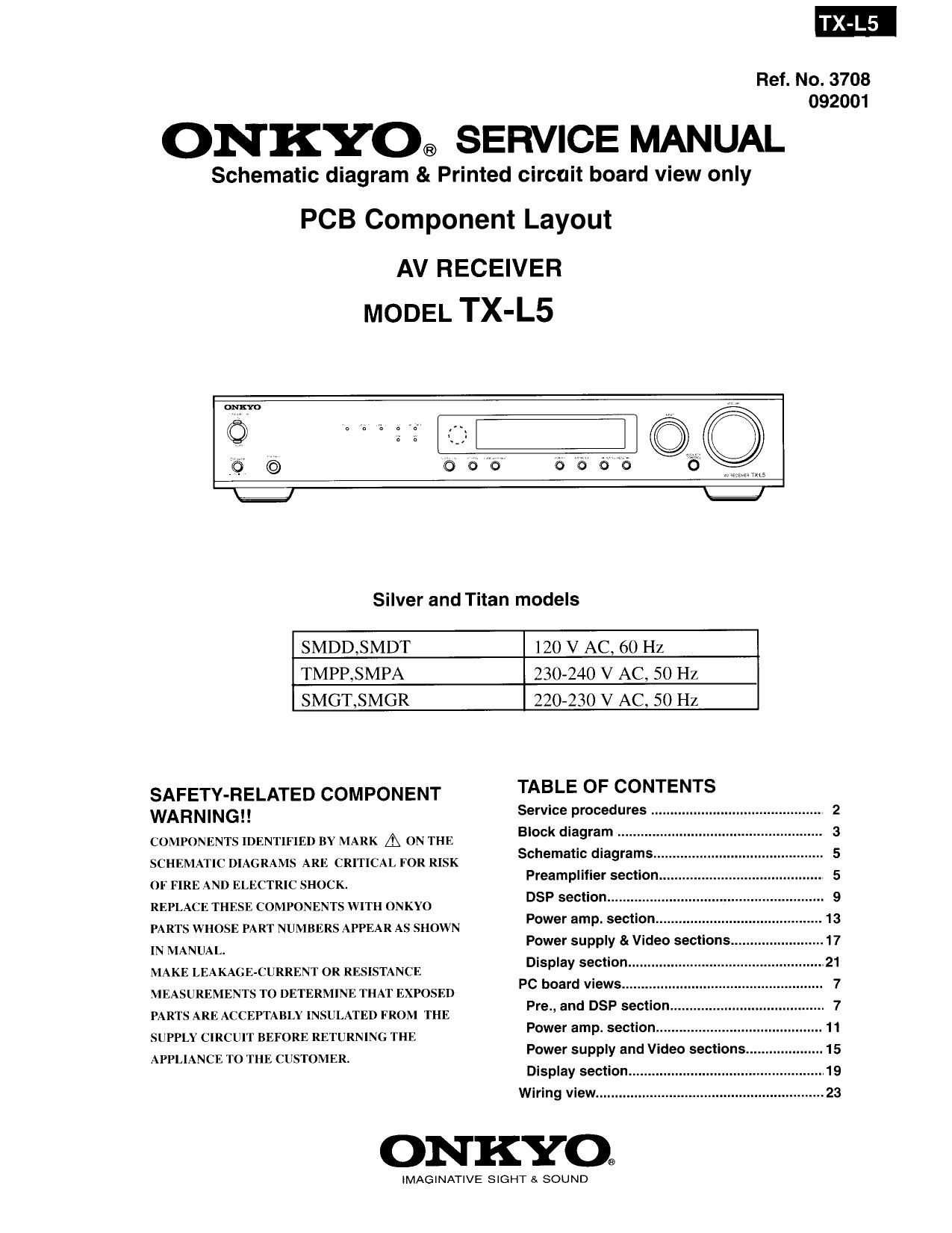 Onkyo TXL 5 Service Manual 2