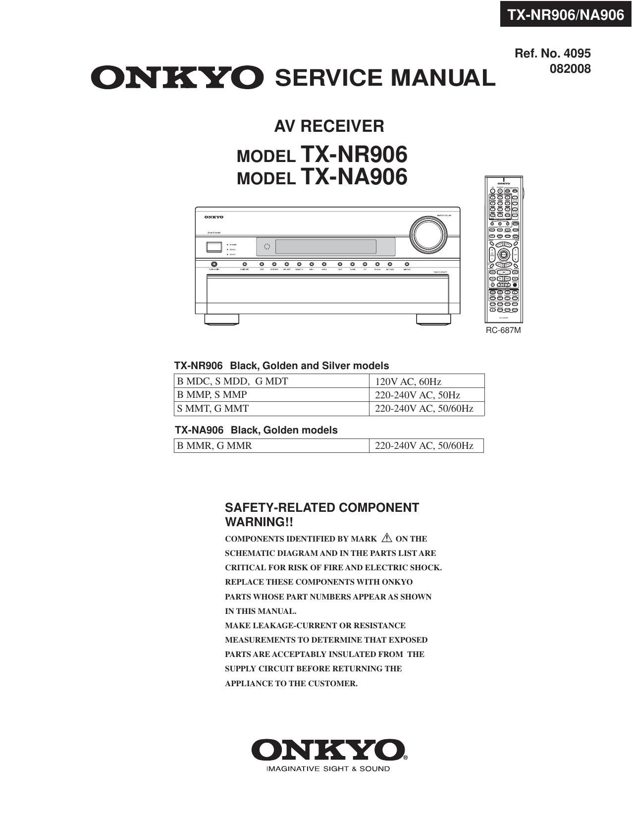 Onkyo TXNA 906 Service Manual