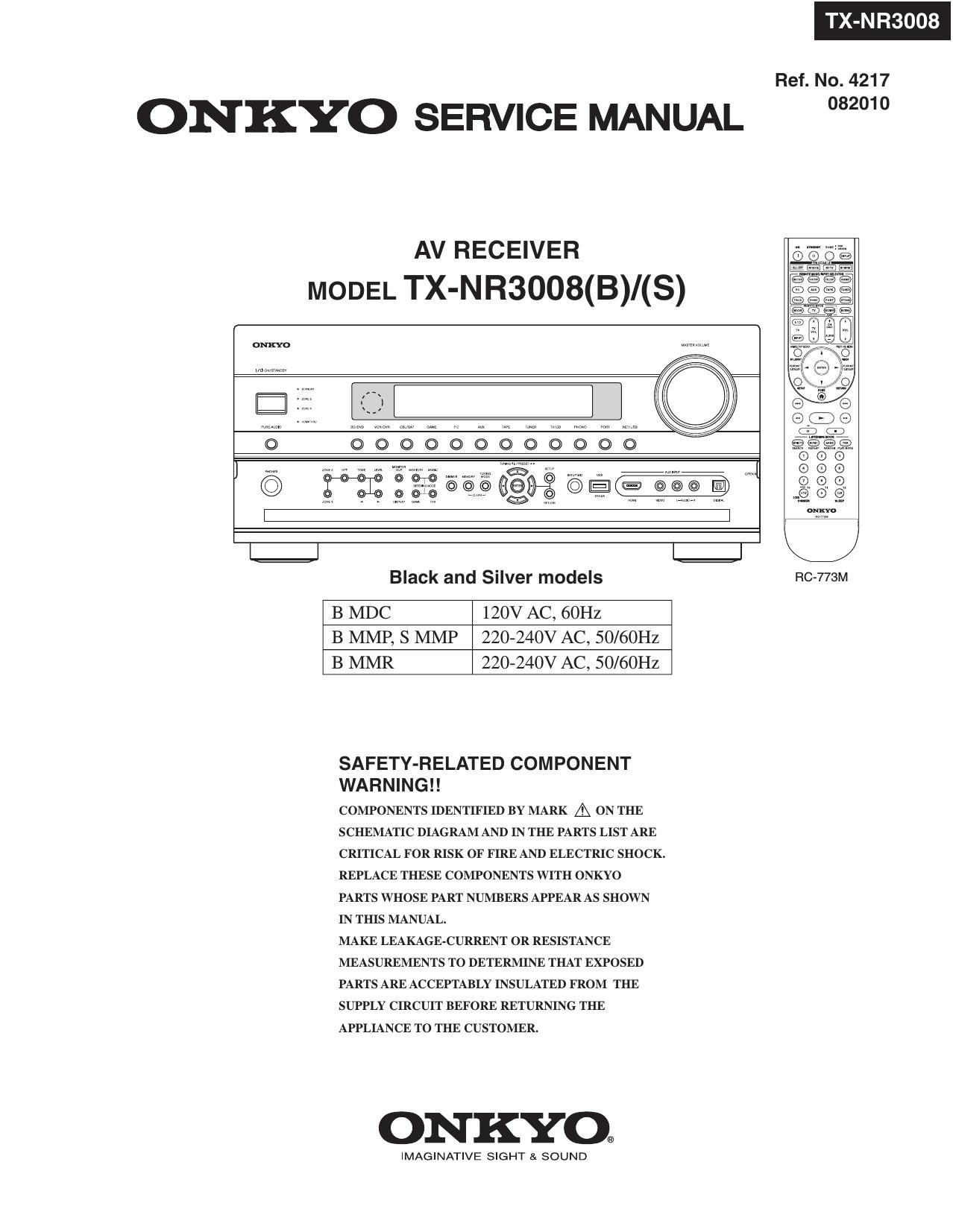 Onkyo TXNR 3008 BS Service Manual