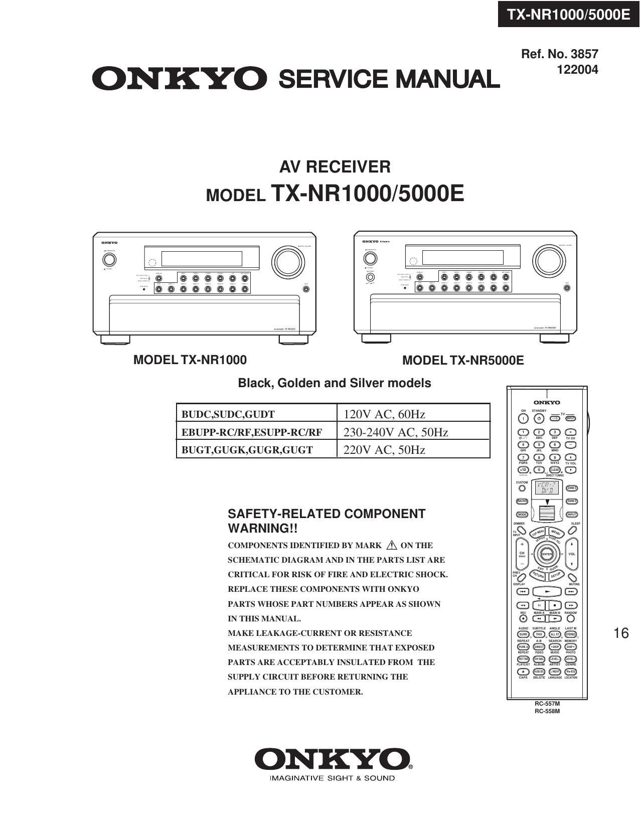 Onkyo TXNR 5000 E Service Manual