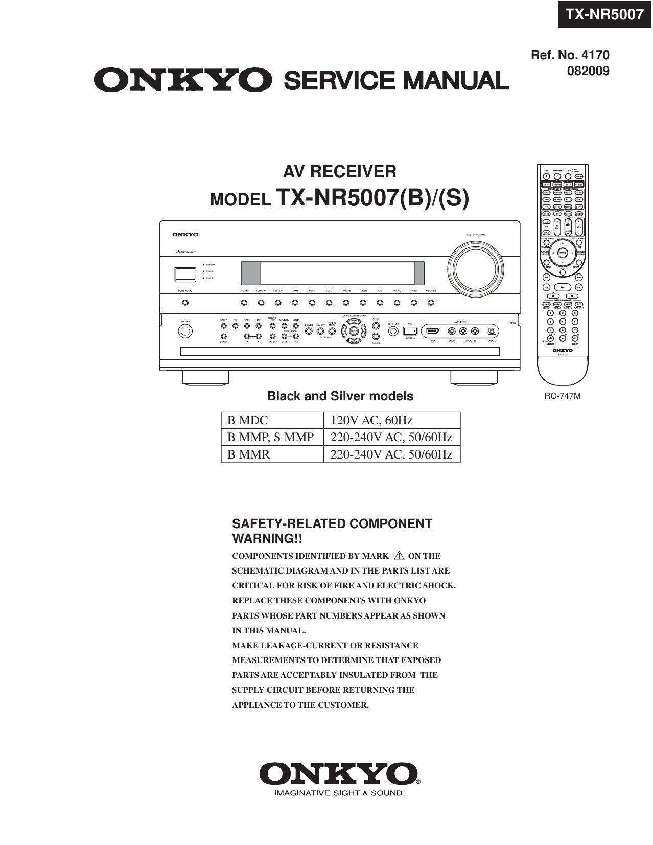 Onkyo TXNR 5007 BS Service Manual