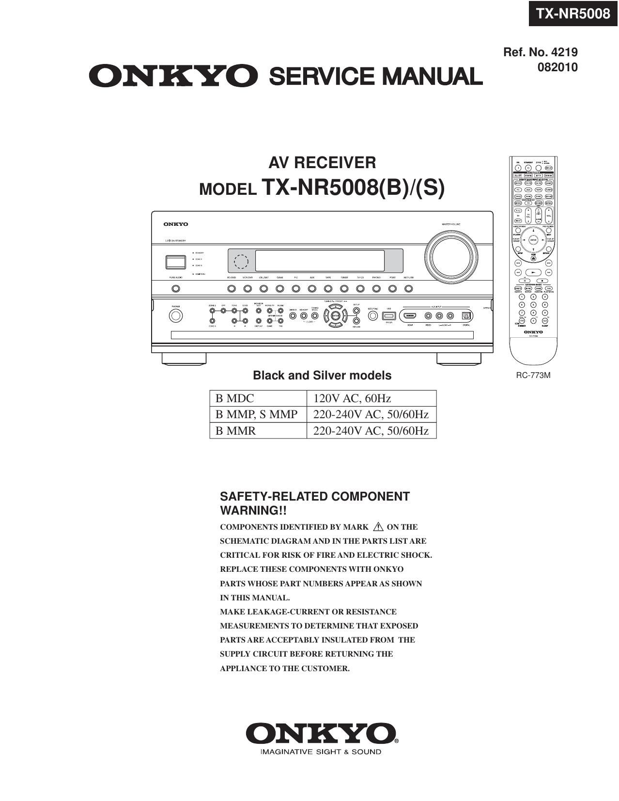 Onkyo TXNR 5008 Service Manual