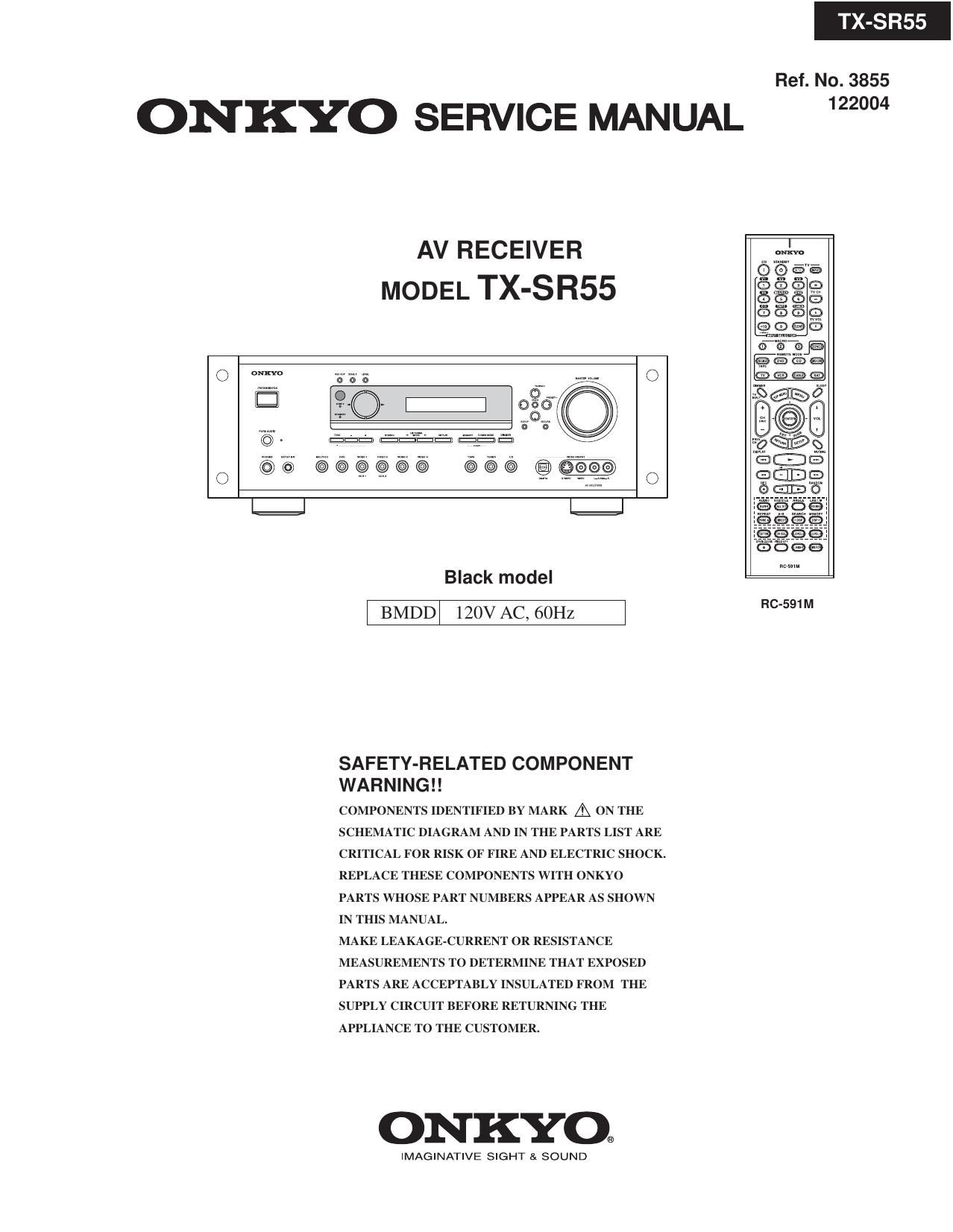 Onkyo TXSR 55 Service Manual