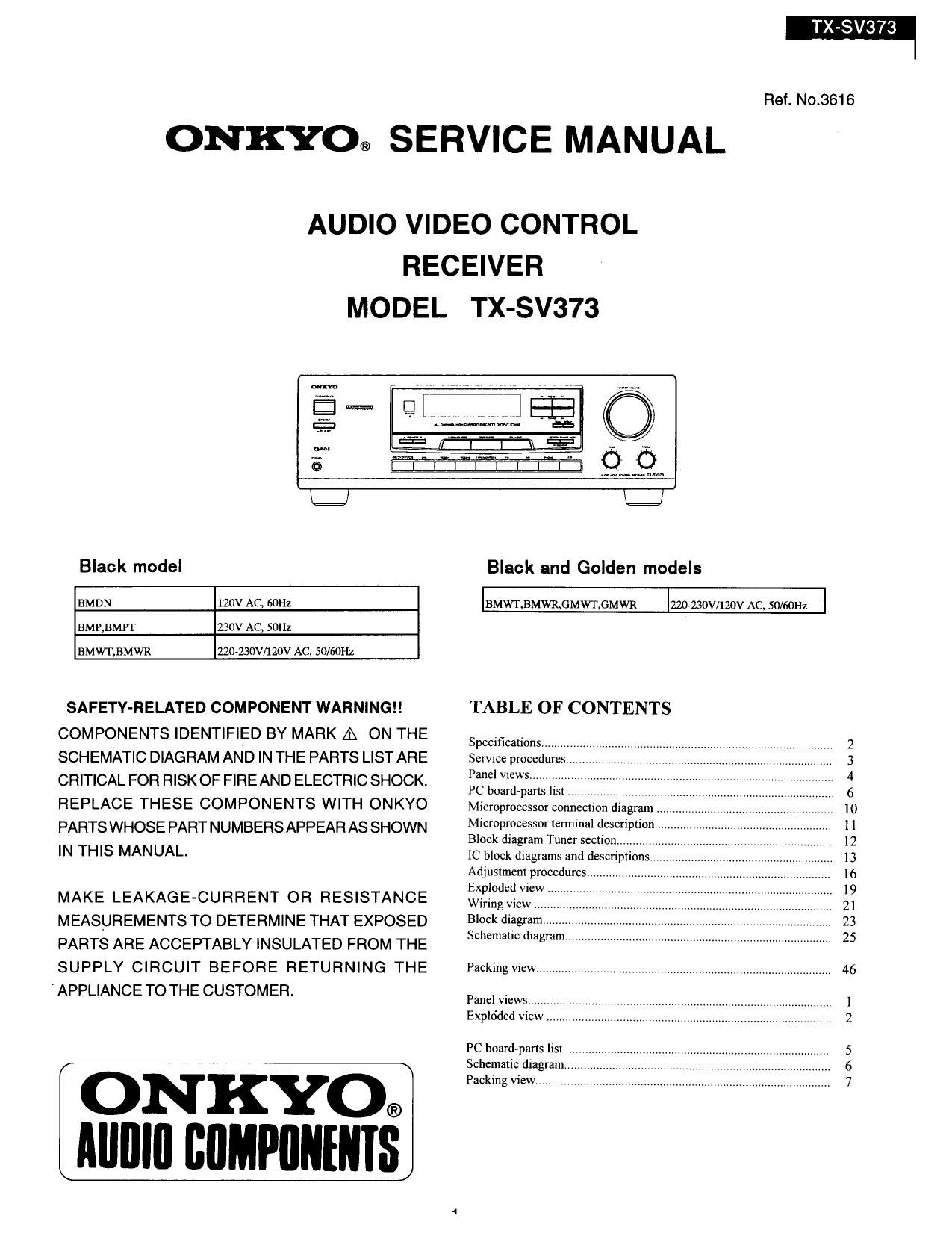 Onkyo TXSV 373 Service Manual 2