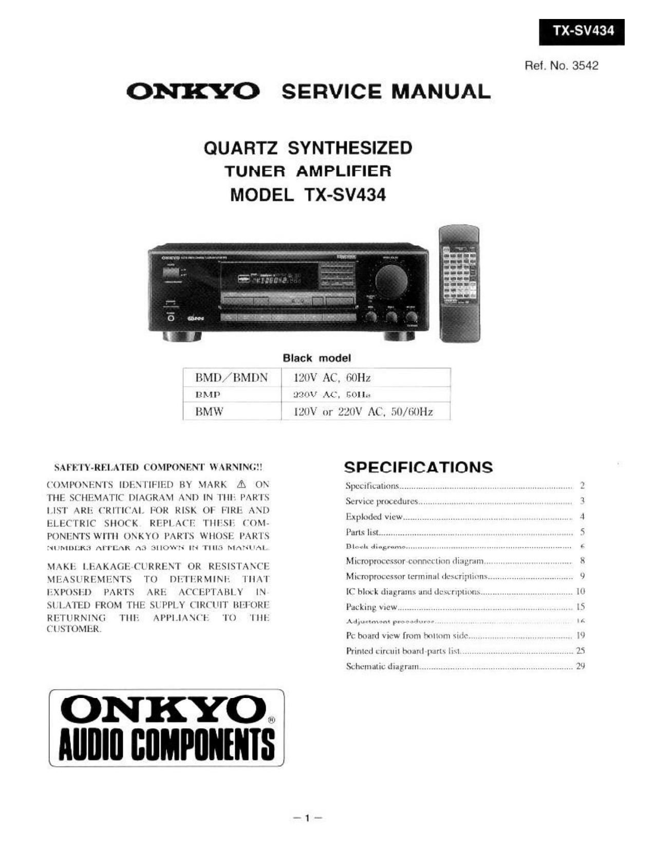 Onkyo TXSV 434 Service Manual