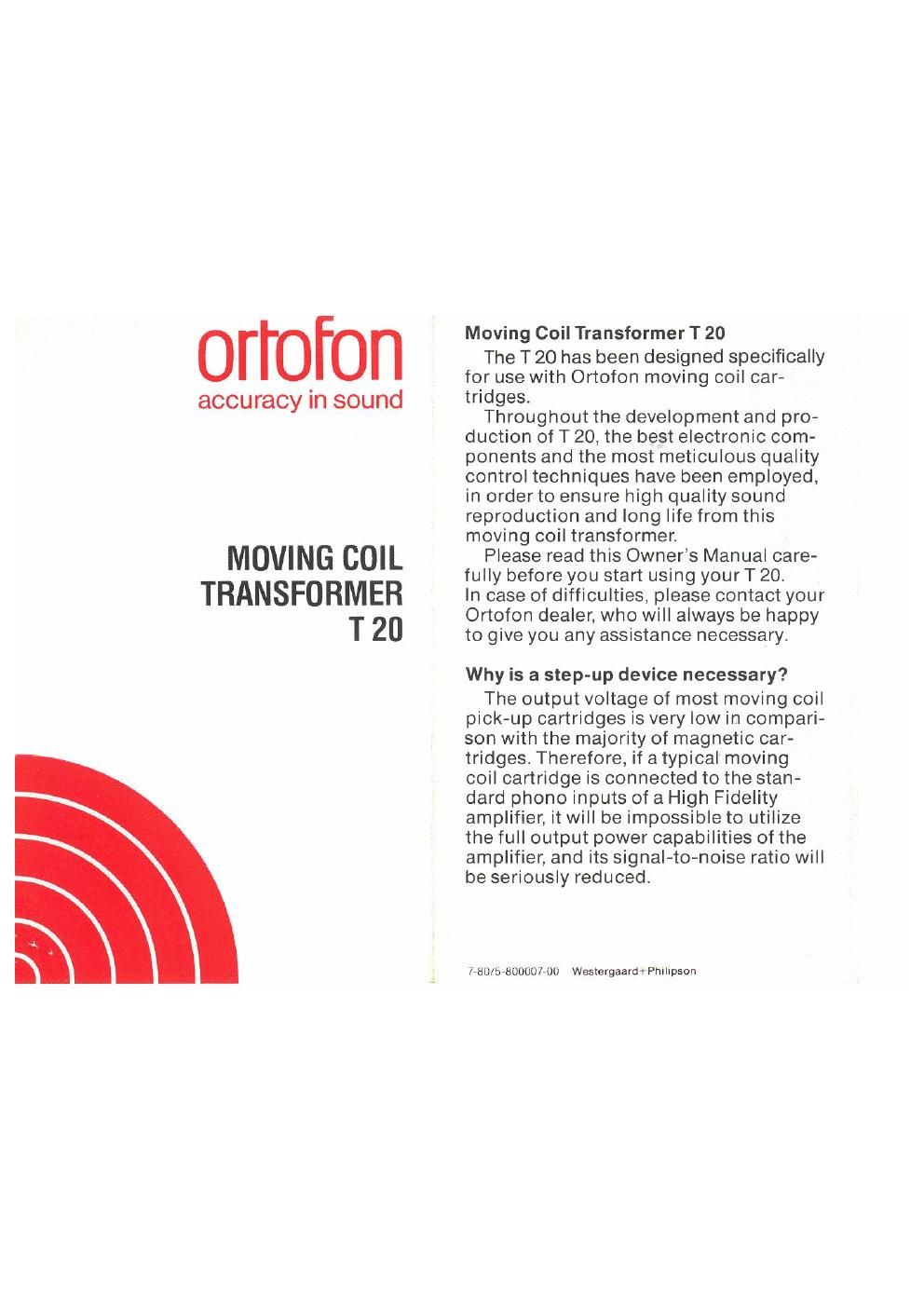 ortofon t 20 owners manual
