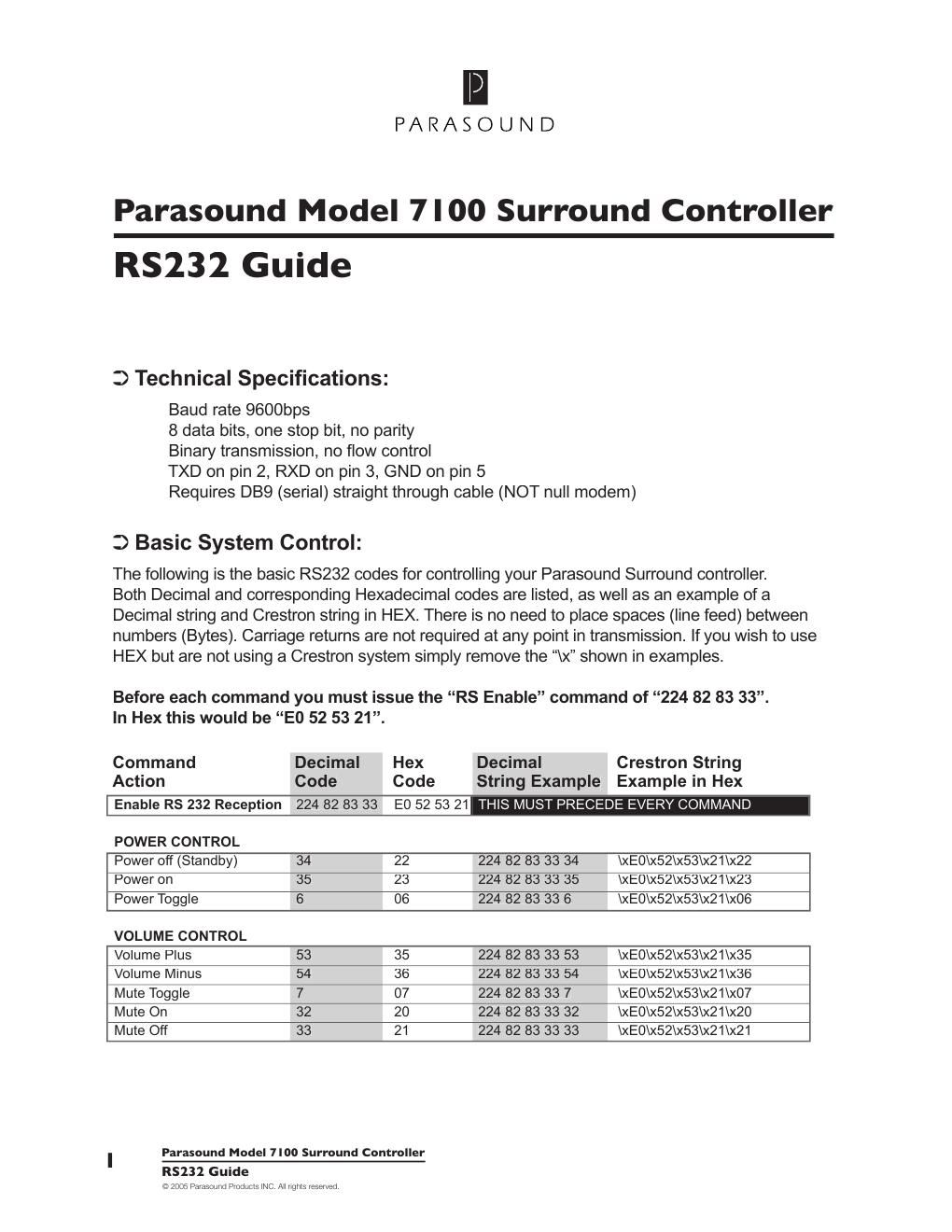 parasound 7100 service manual